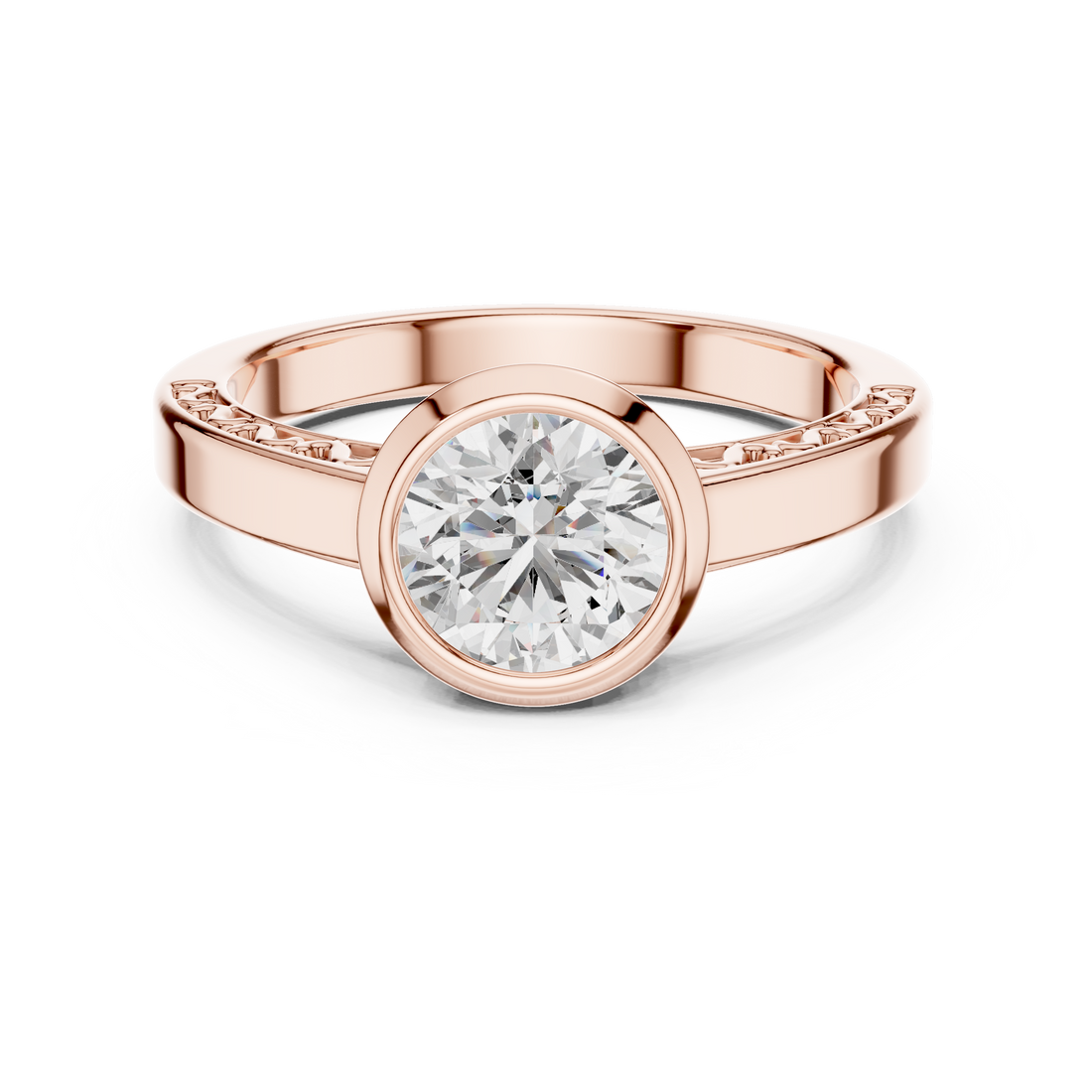 Simple Bezel Set Solitaire Engagement Ring