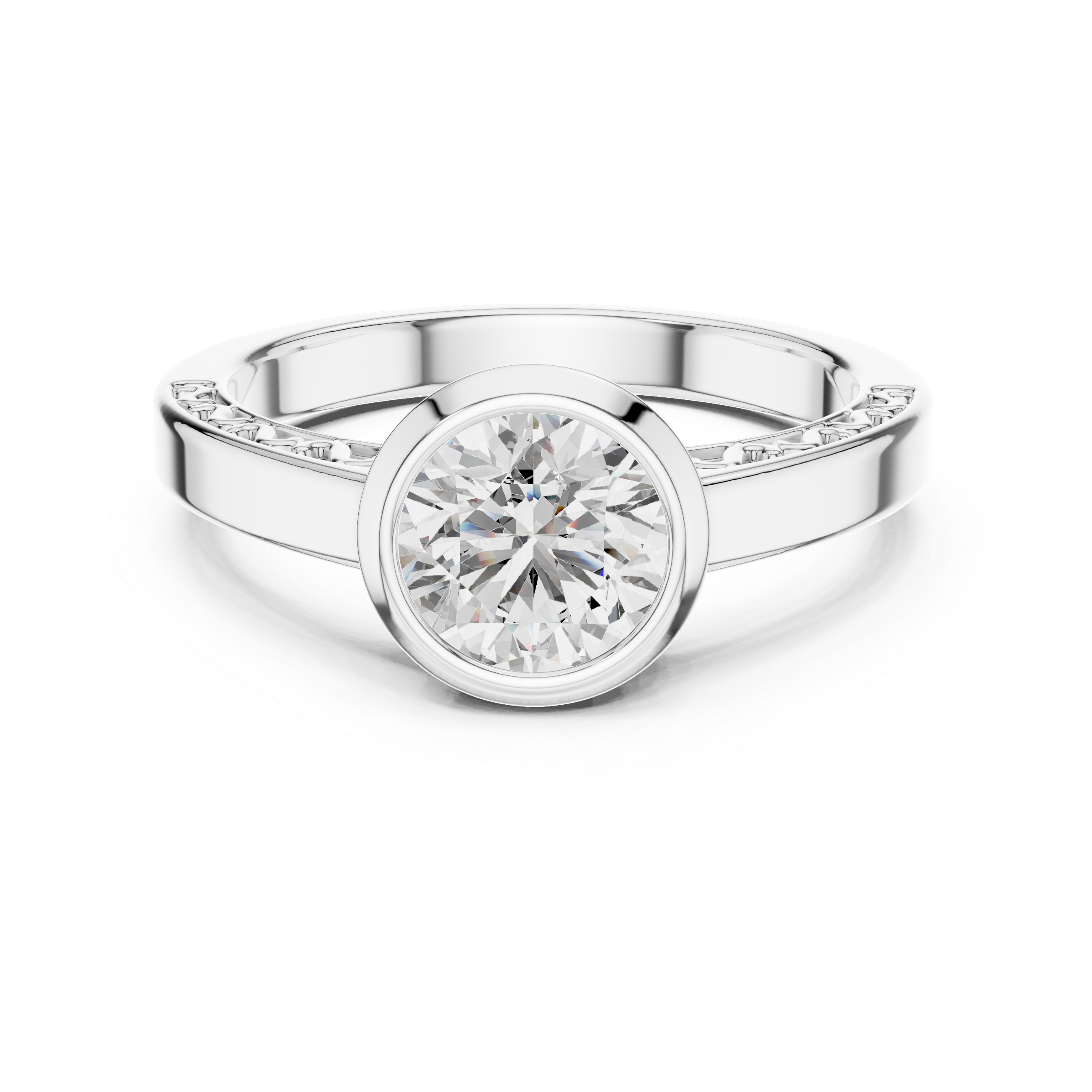 Simple Bezel Set Solitaire Engagement Ring