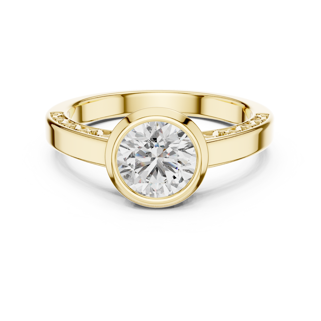Simple Bezel Set Solitaire Engagement Ring