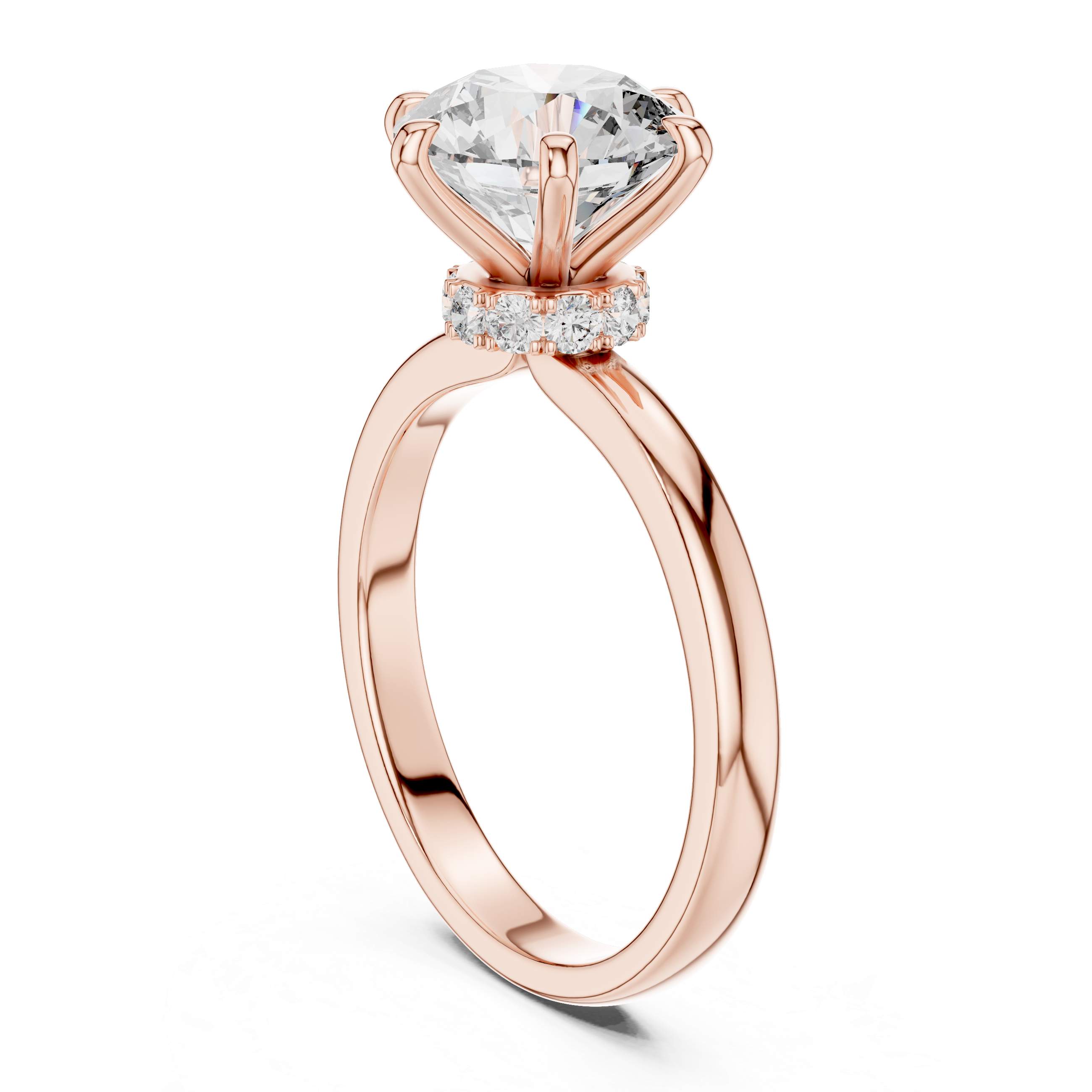 Delicate Hidden Halo Wedding Ring For Women's