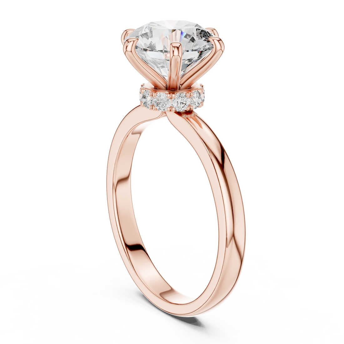 Delicate Hidden Halo Wedding Ring For Women's