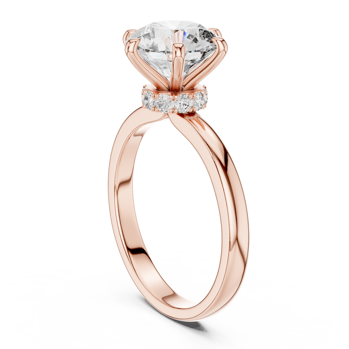 Delicate Hidden Halo Wedding Ring For Women's