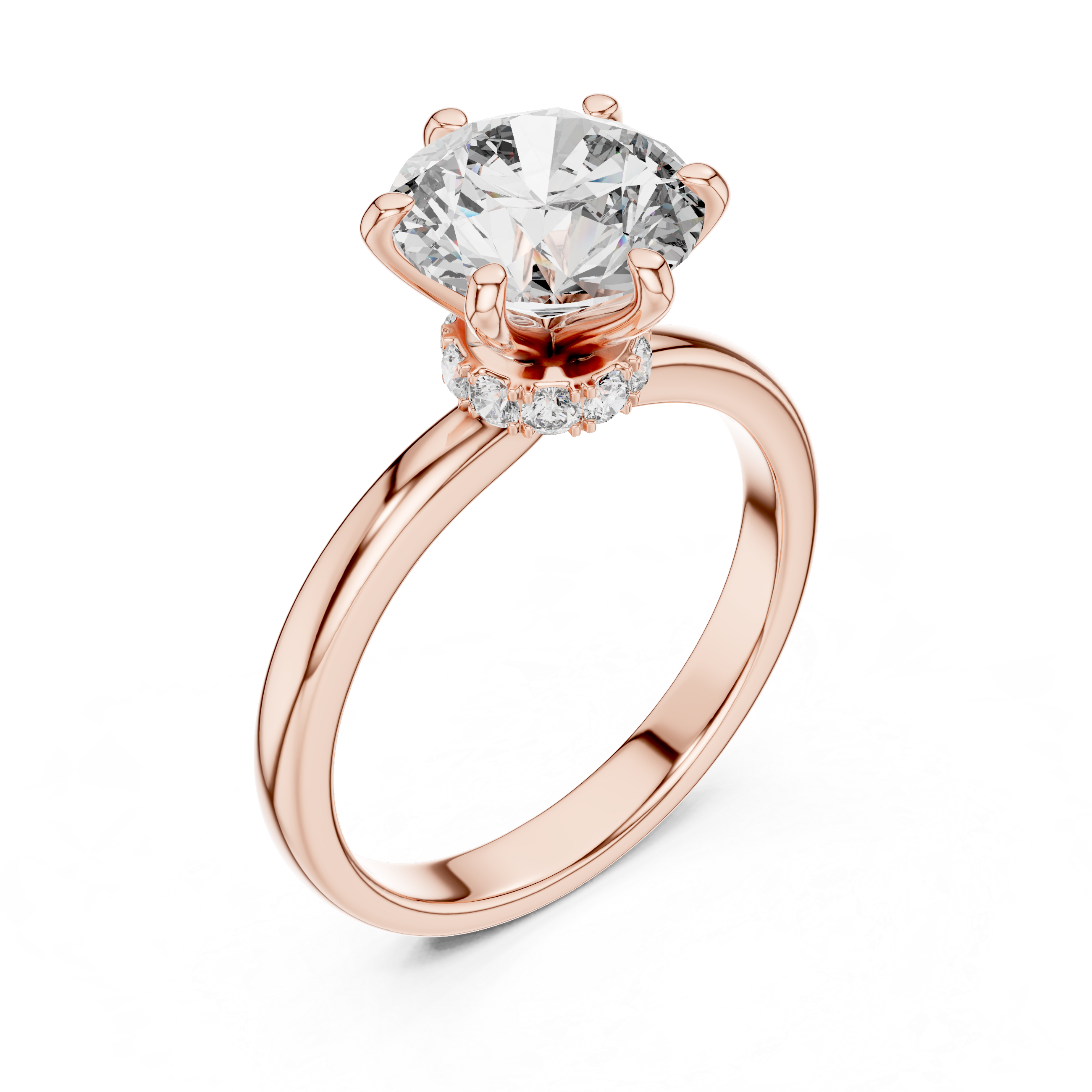 Delicate Hidden Halo Wedding Ring For Women's