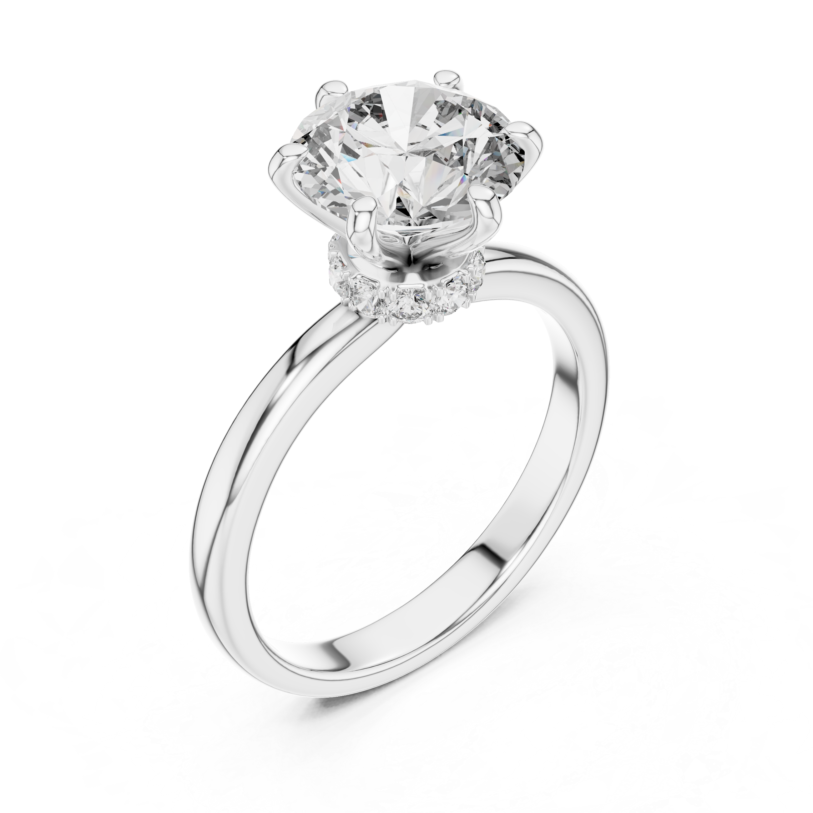 Delicate Hidden Halo Wedding Ring For Women's