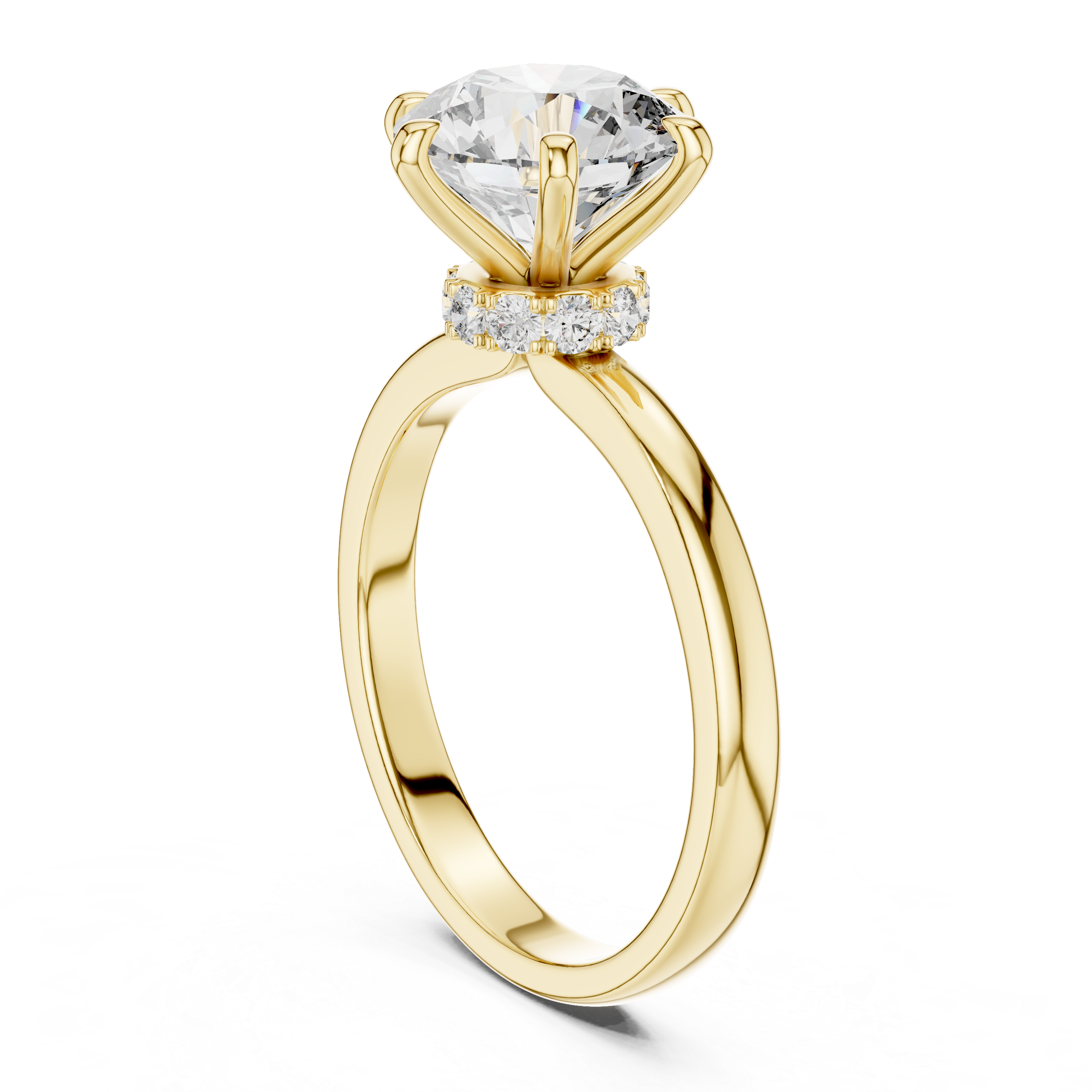 Delicate Hidden Halo Wedding Ring For Women's