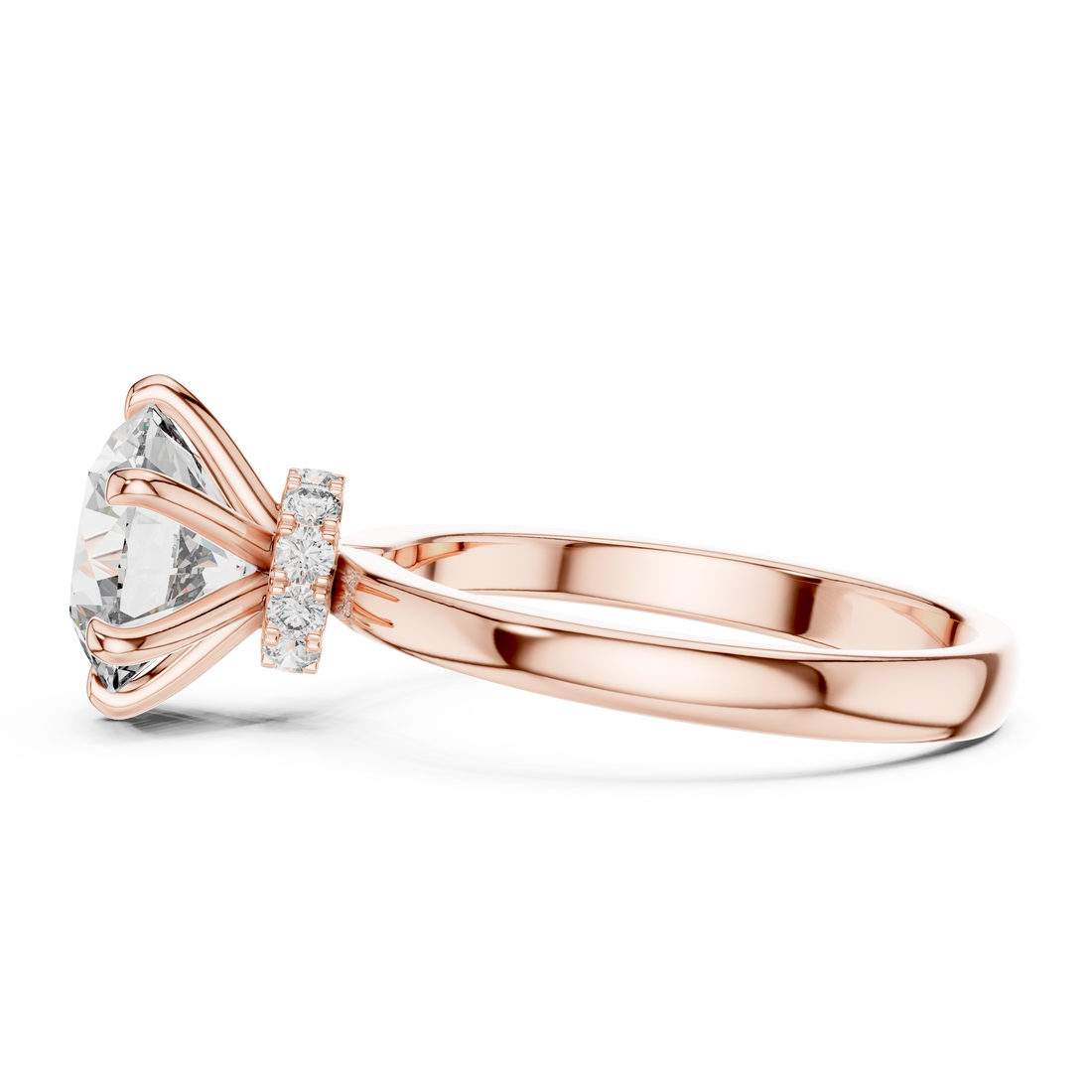 Delicate Hidden Halo Wedding Ring For Women's
