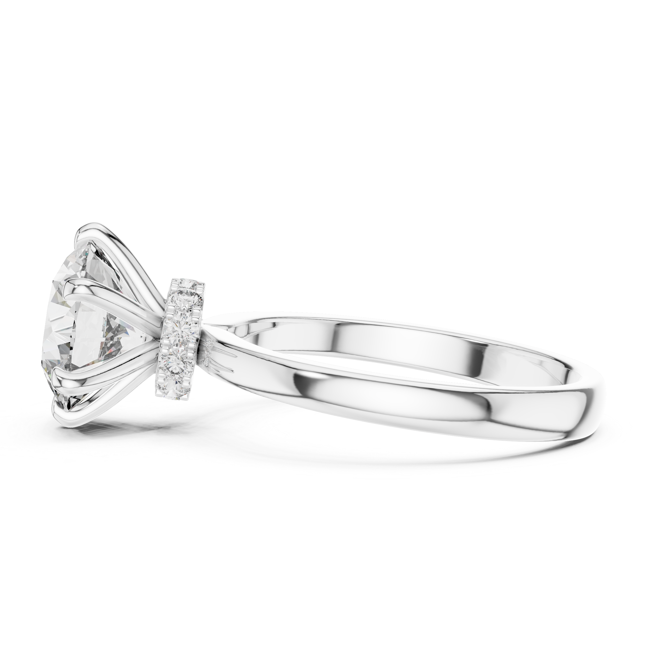 Delicate Hidden Halo Wedding Ring For Women's