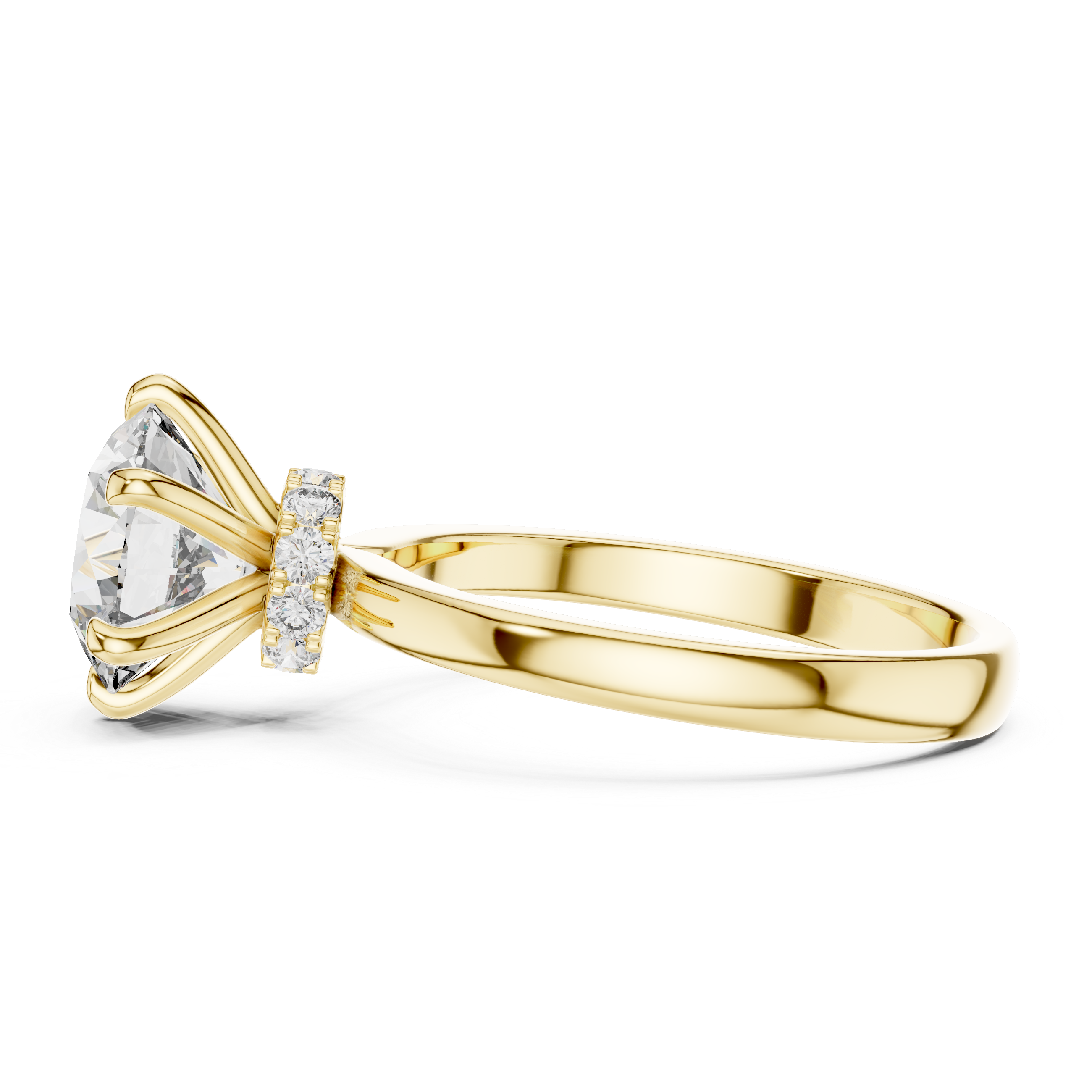 Delicate Hidden Halo Wedding Ring For Women's