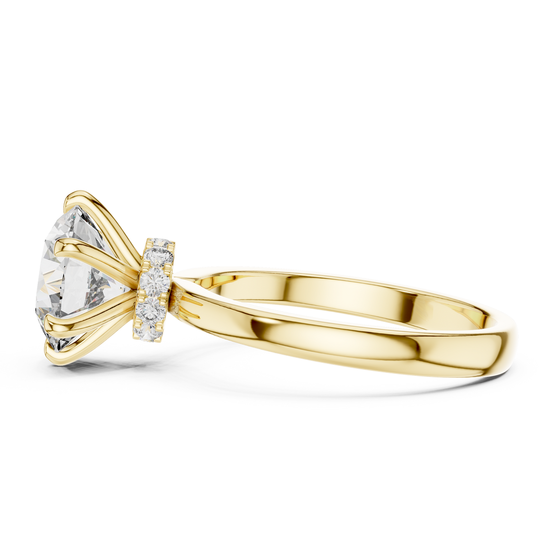 Delicate Hidden Halo Wedding Ring For Women's
