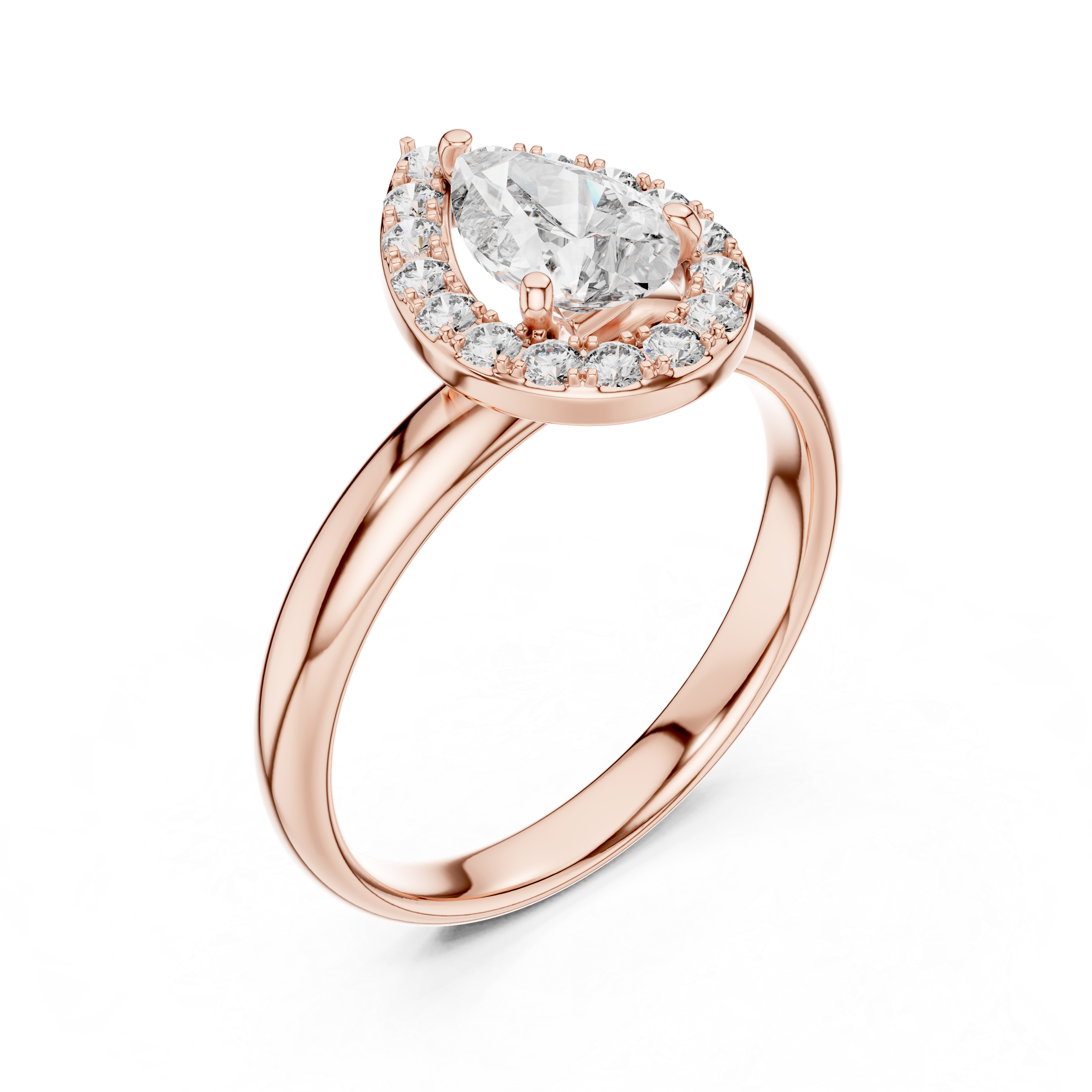 Stunning Teardrop Diamond Halo Ring – Elegant & Modern