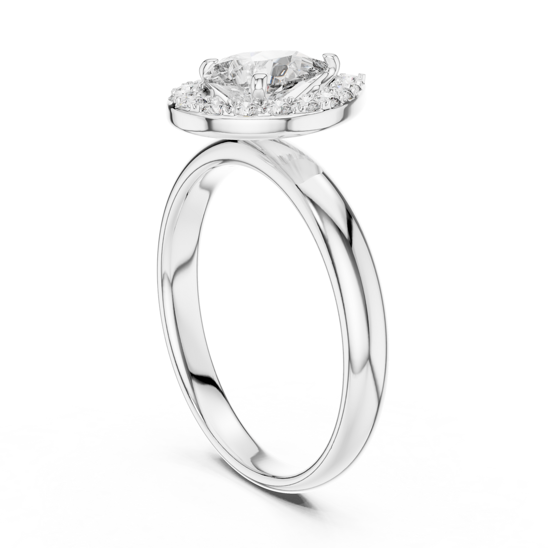 Stunning Teardrop Diamond Halo Ring – Elegant & Modern