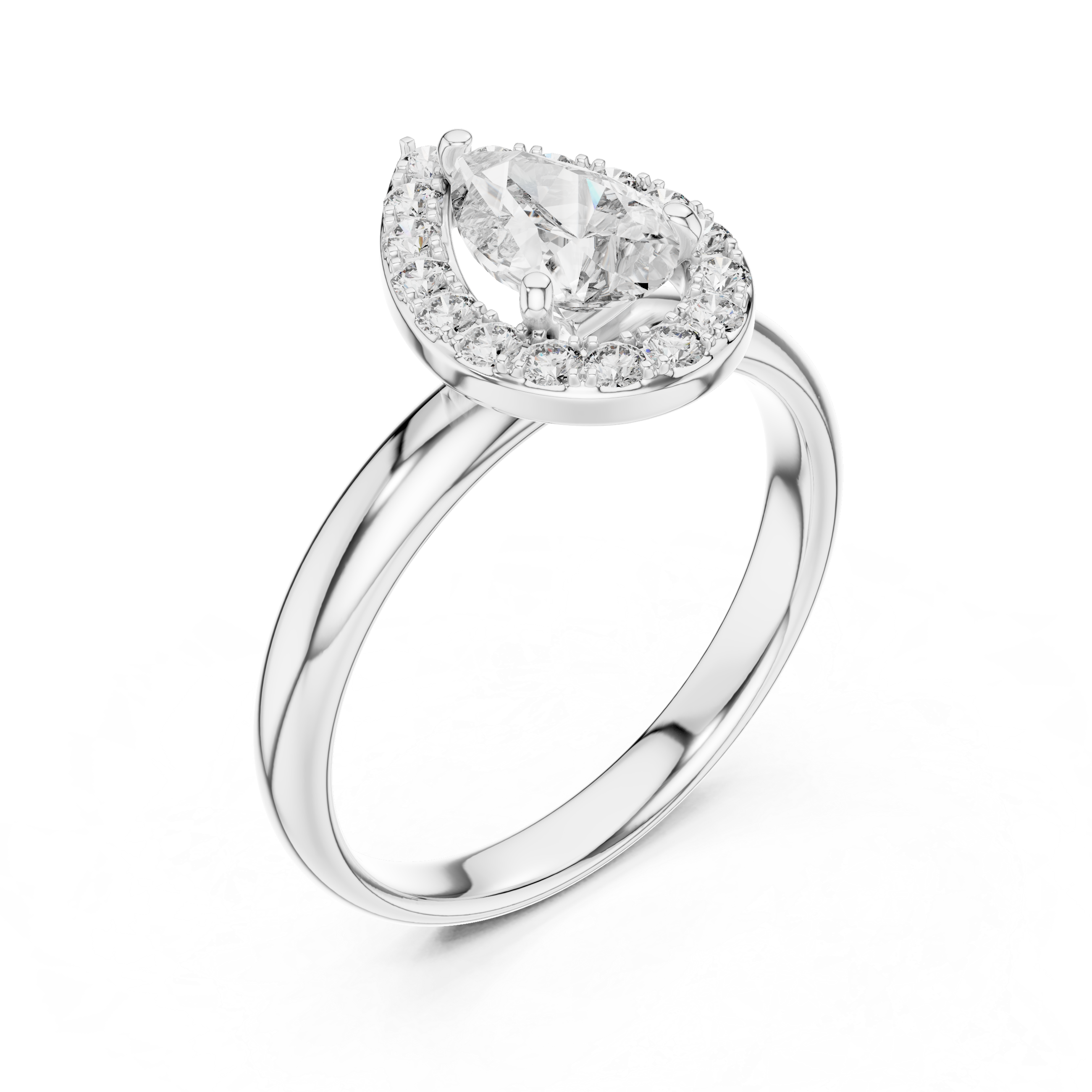 Stunning Teardrop Diamond Halo Ring – Elegant & Modern