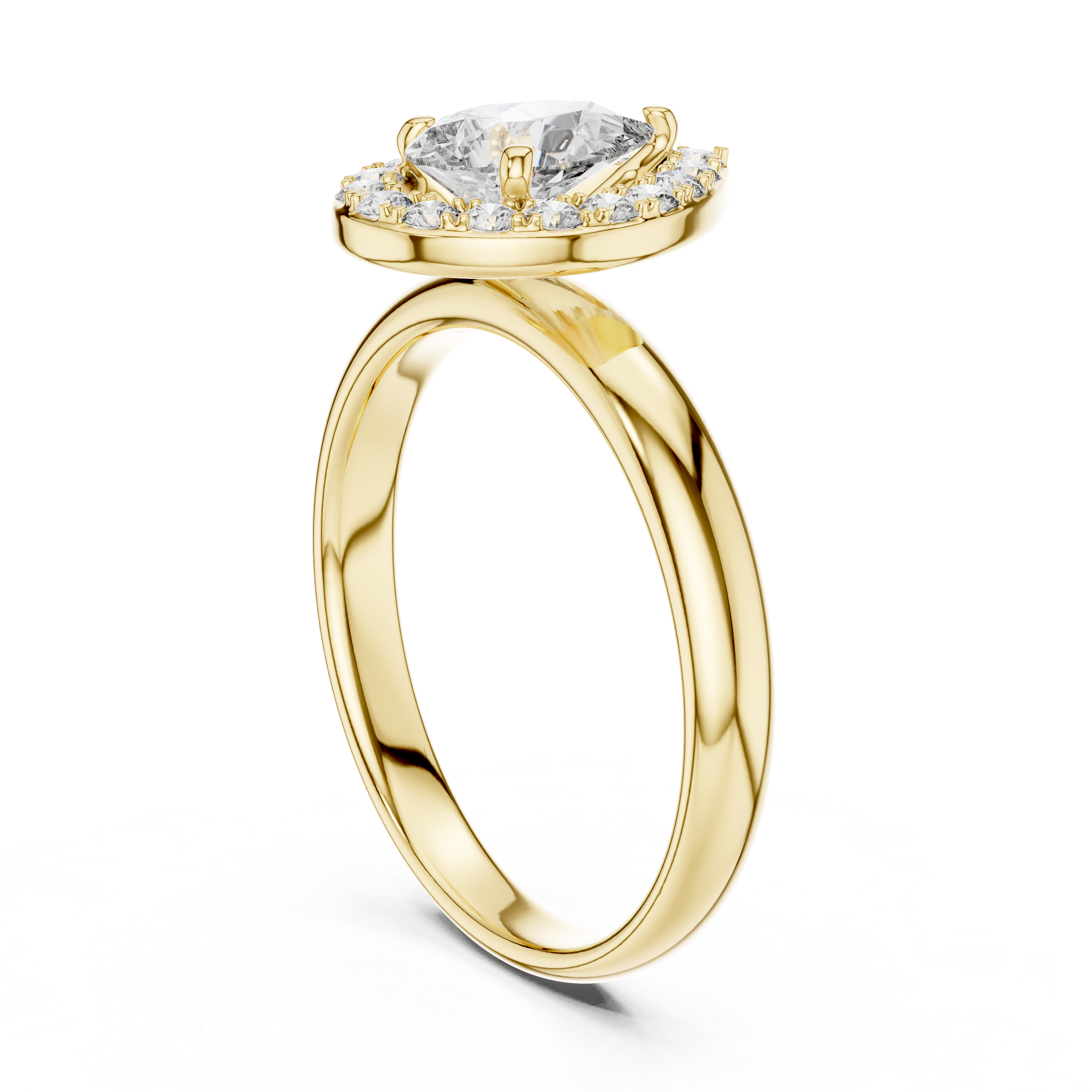 Stunning Teardrop Diamond Halo Ring – Elegant & Modern
