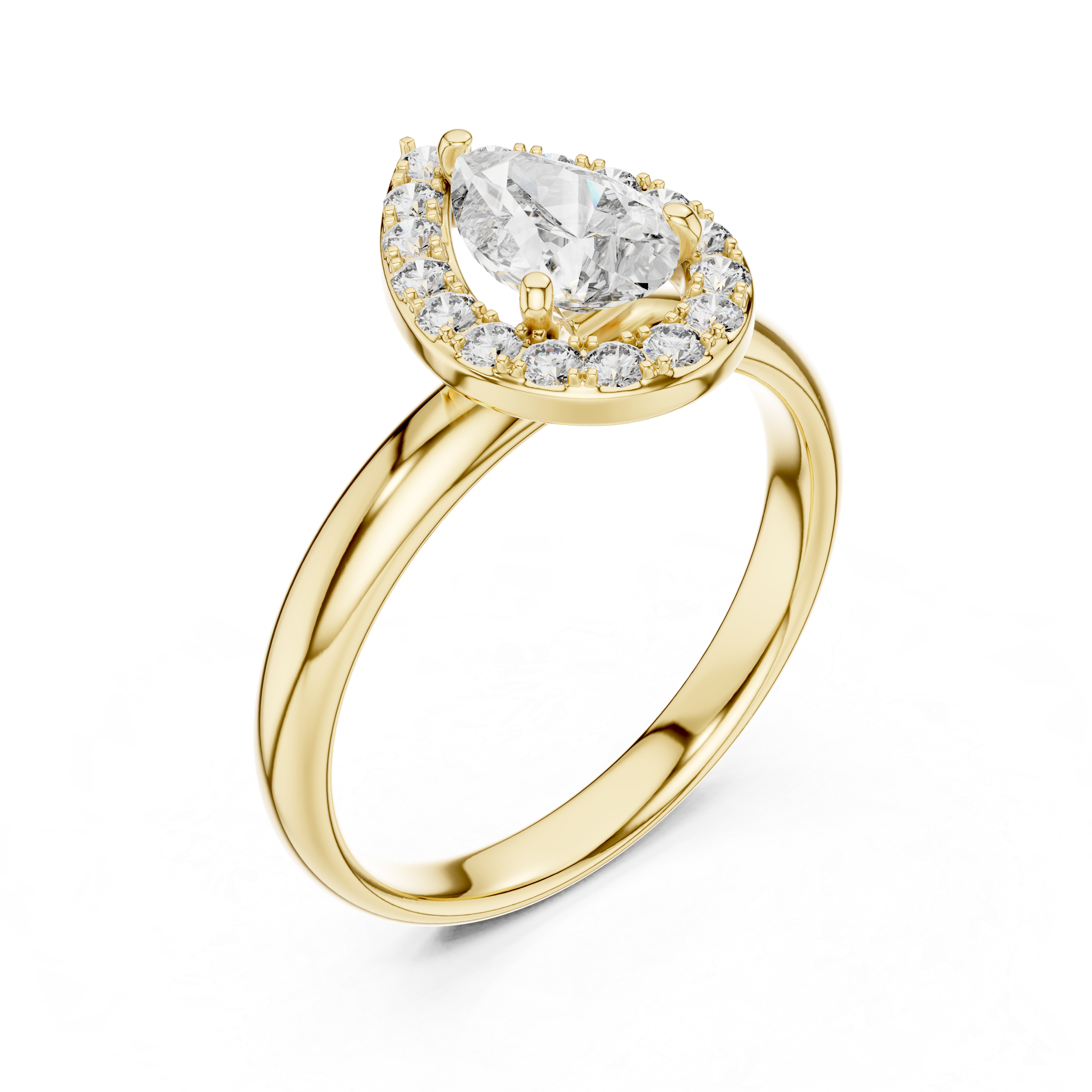 Stunning Teardrop Diamond Halo Ring – Elegant & Modern