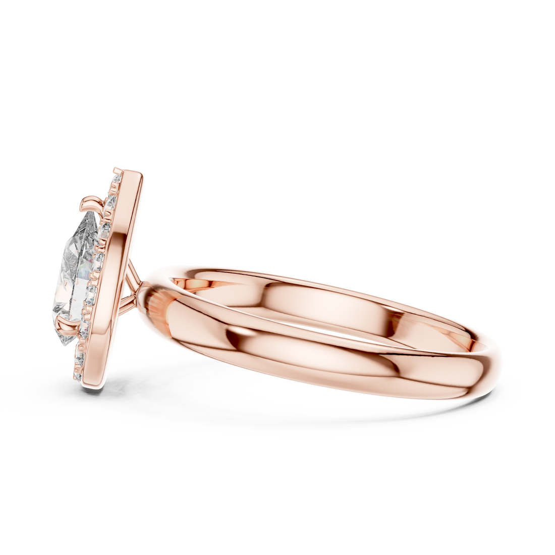 Stunning Teardrop Diamond Halo Ring – Elegant & Modern