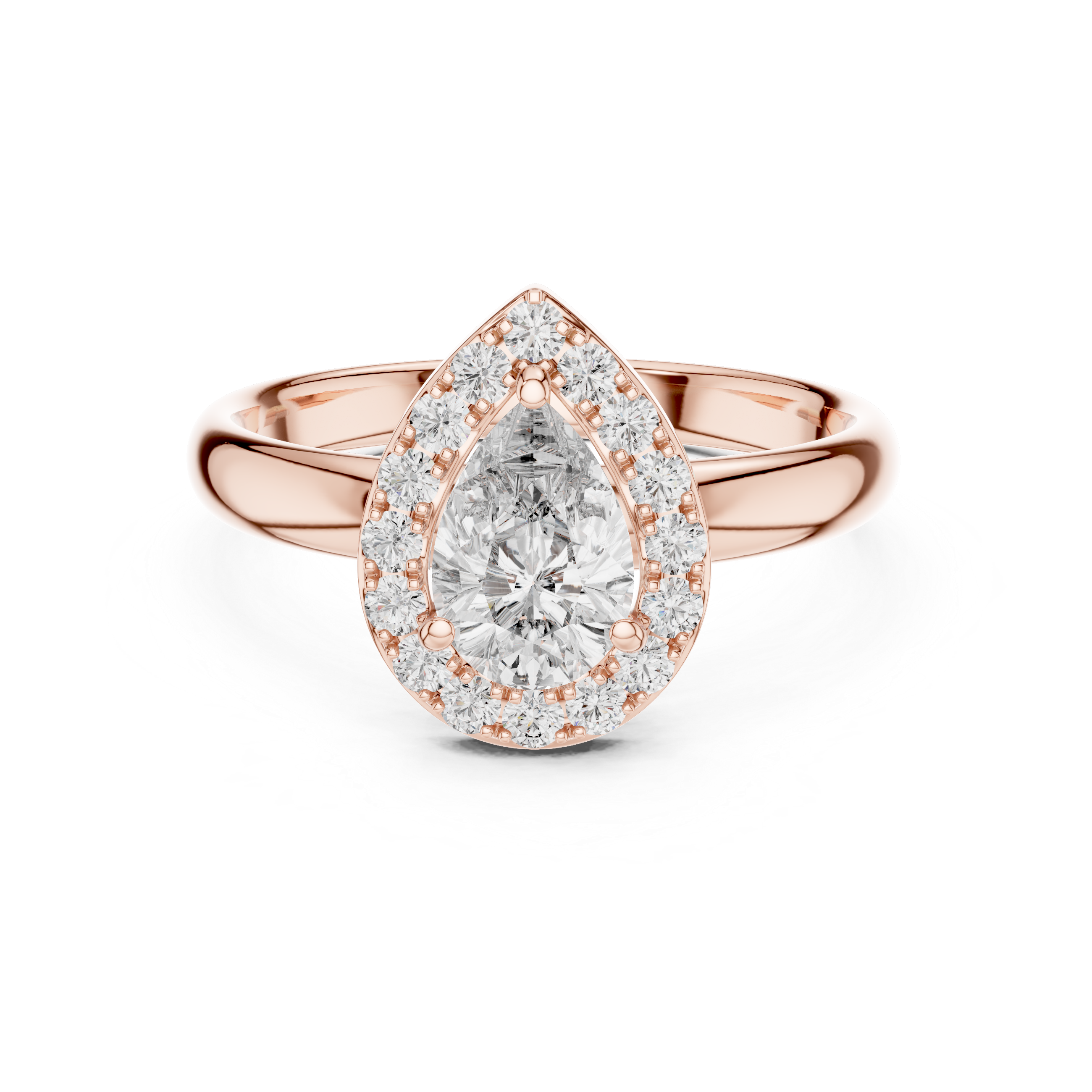 Stunning Teardrop Diamond Halo Ring – Elegant & Modern
