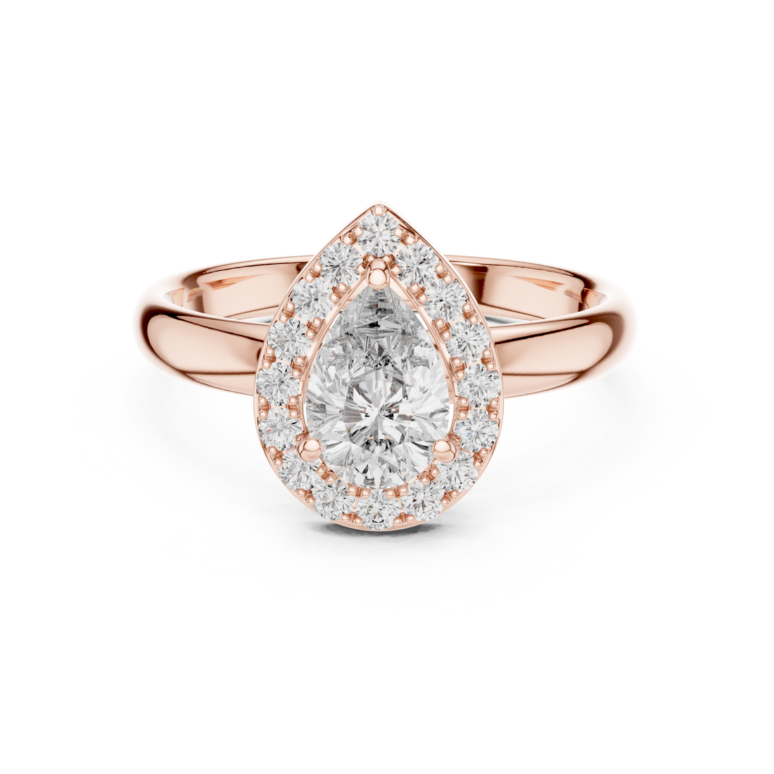 Stunning Teardrop Diamond Halo Ring – Elegant & Modern
