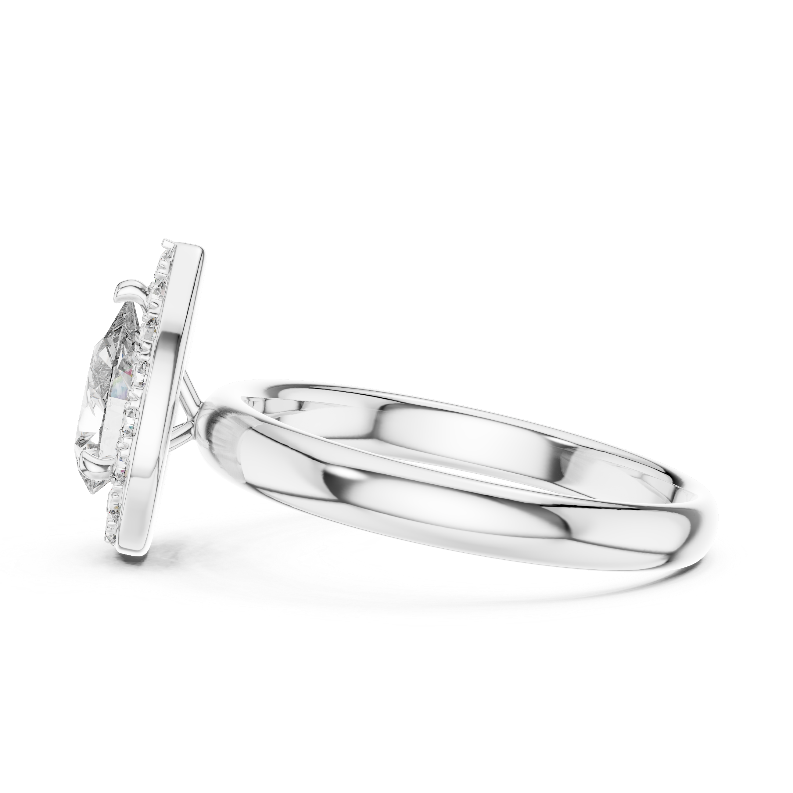 Stunning Teardrop Diamond Halo Ring – Elegant & Modern