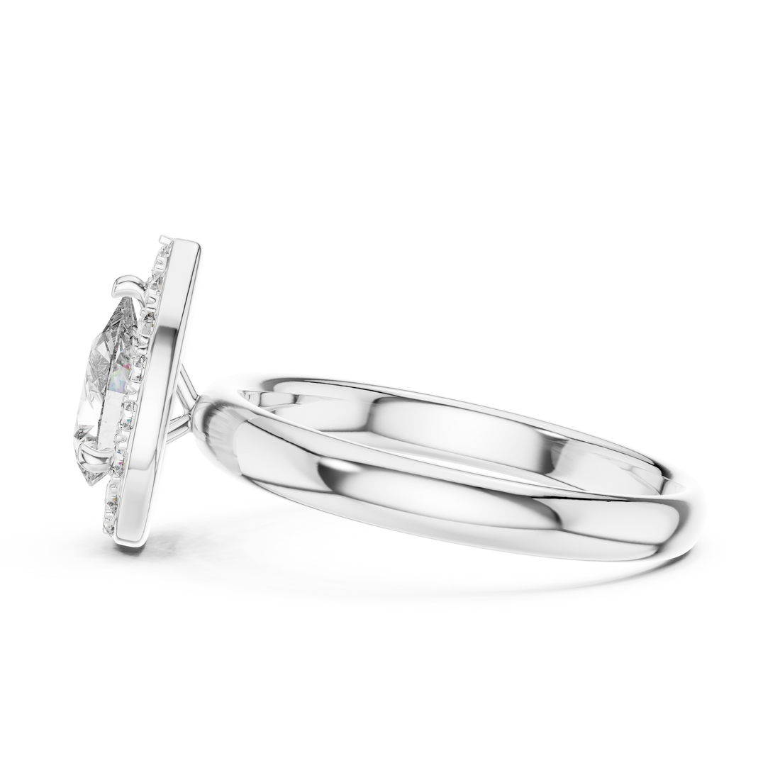 Stunning Teardrop Diamond Halo Ring – Elegant & Modern