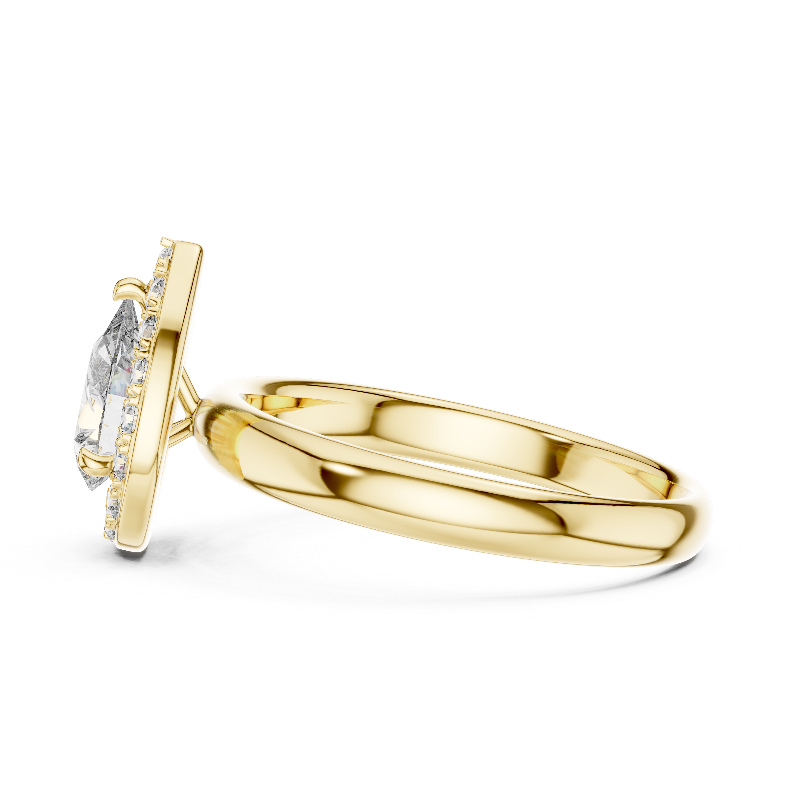 Stunning Teardrop Diamond Halo Ring – Elegant & Modern