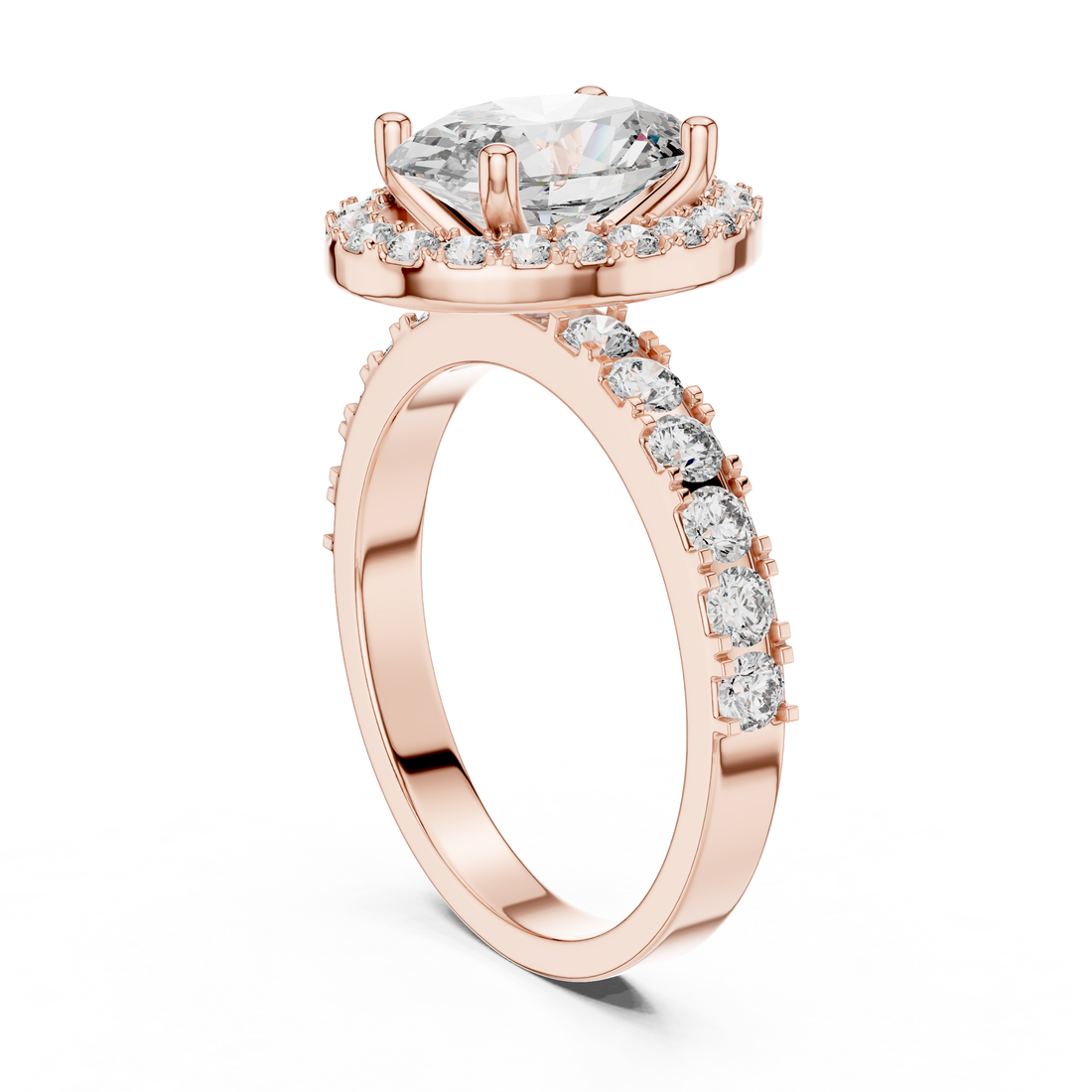 Luxury Oval Cut Diamond Ring with Sparkling Halo Setting