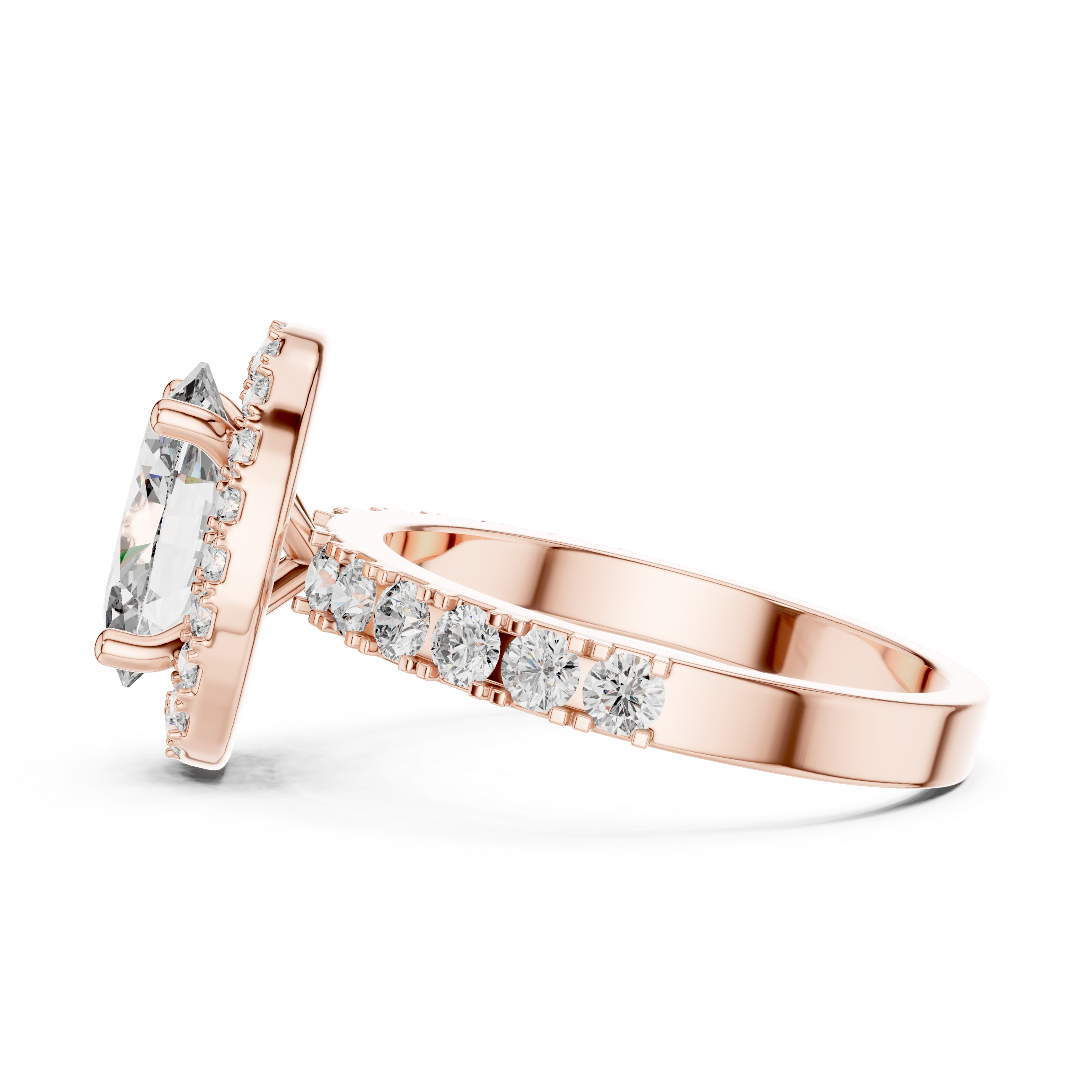 Luxury Oval Cut Diamond Ring with Sparkling Halo Setting