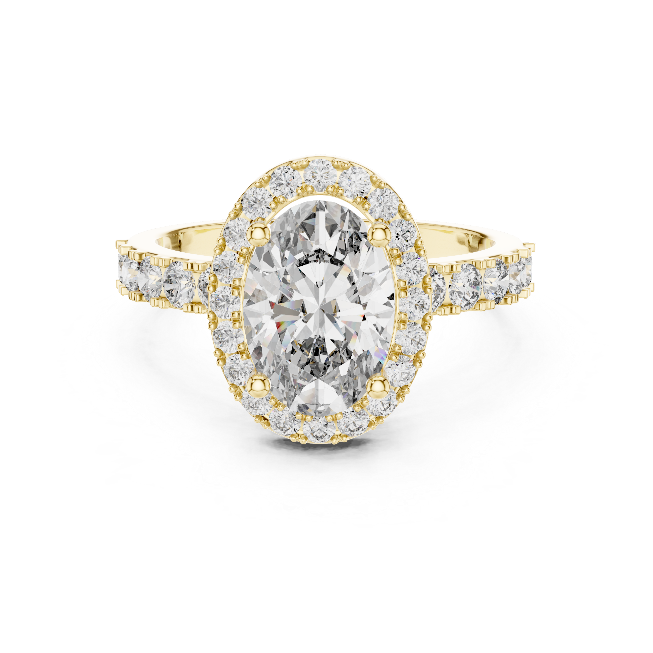 Luxury Oval Cut Diamond Ring with Sparkling Halo Setting