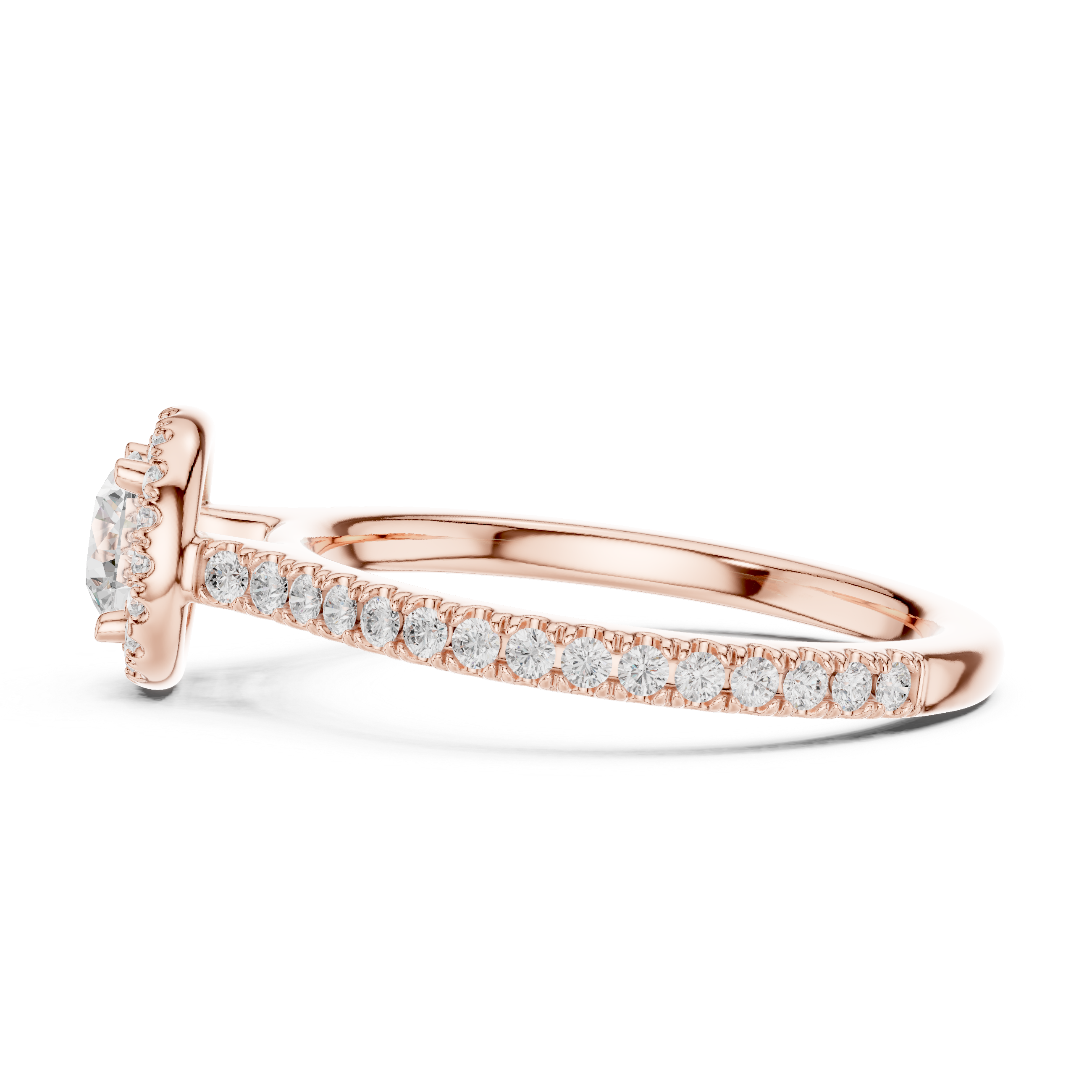 Classic Round Halo Diamond Ring For Womens