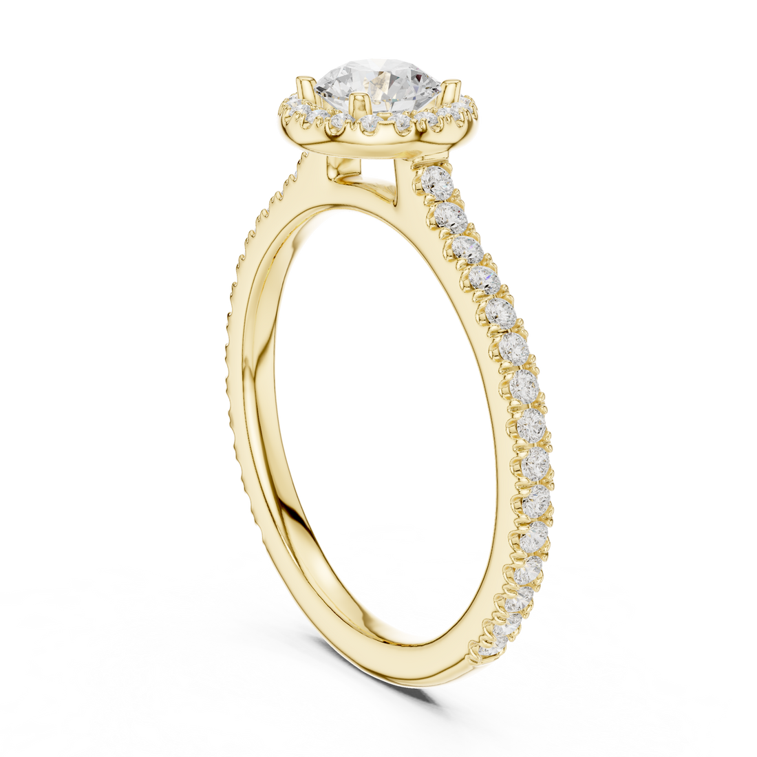 Classic Round Halo Diamond Ring For Womens