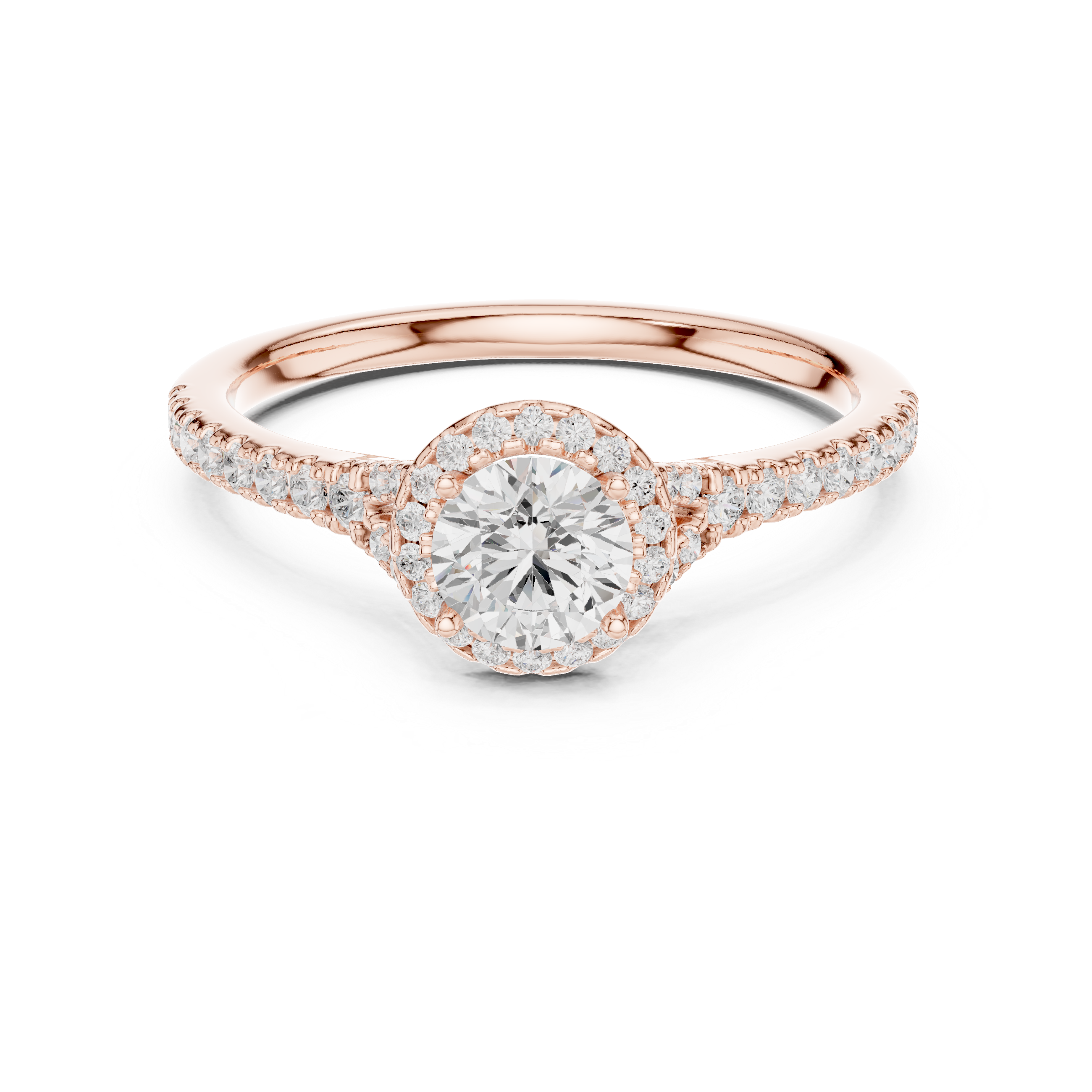 Timeless Halo Round Cut Diamond Ring for Her