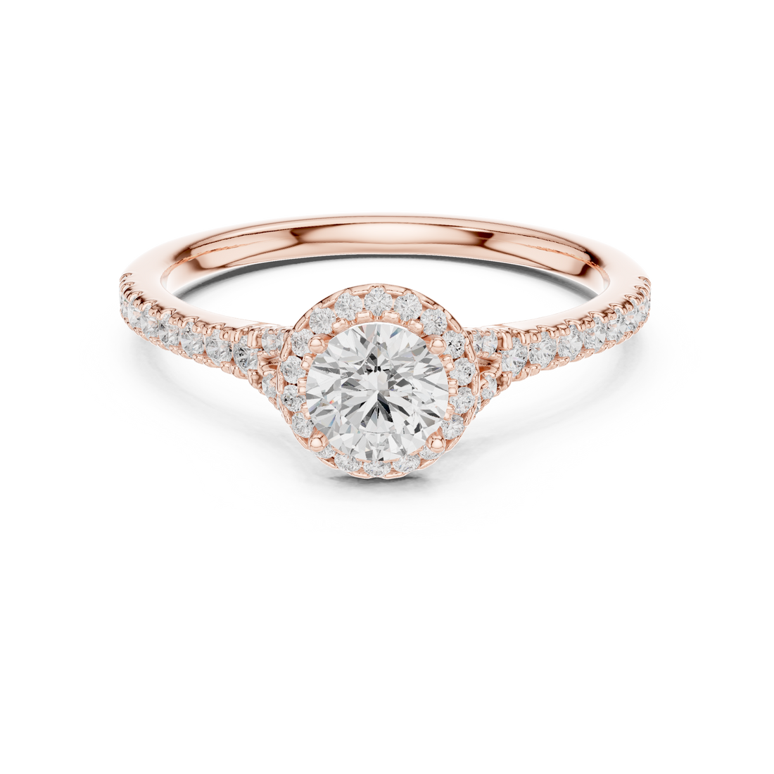 Timeless Halo Round Cut Diamond Ring for Her