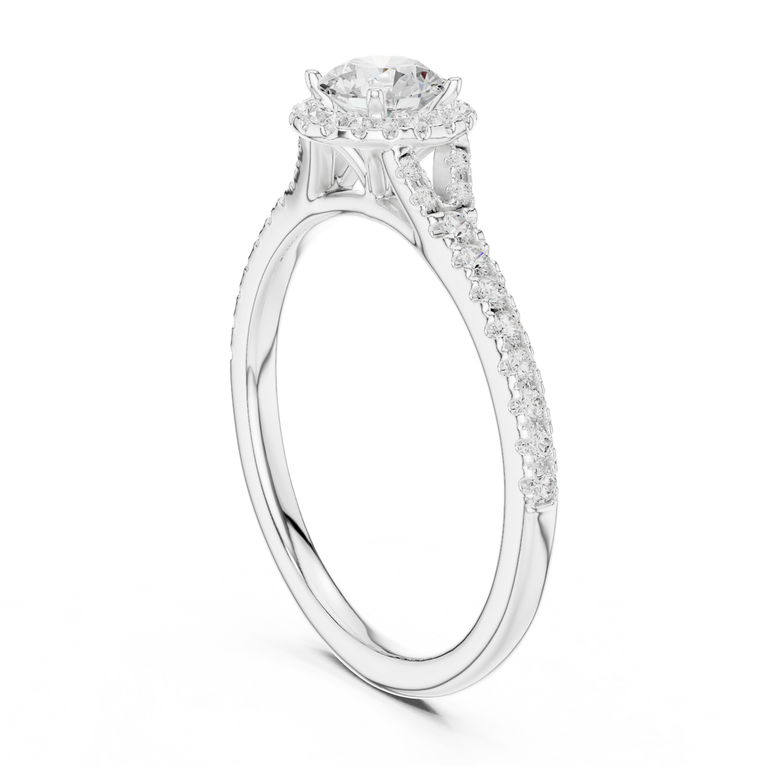 Timeless Halo Round Cut Diamond Ring for Her