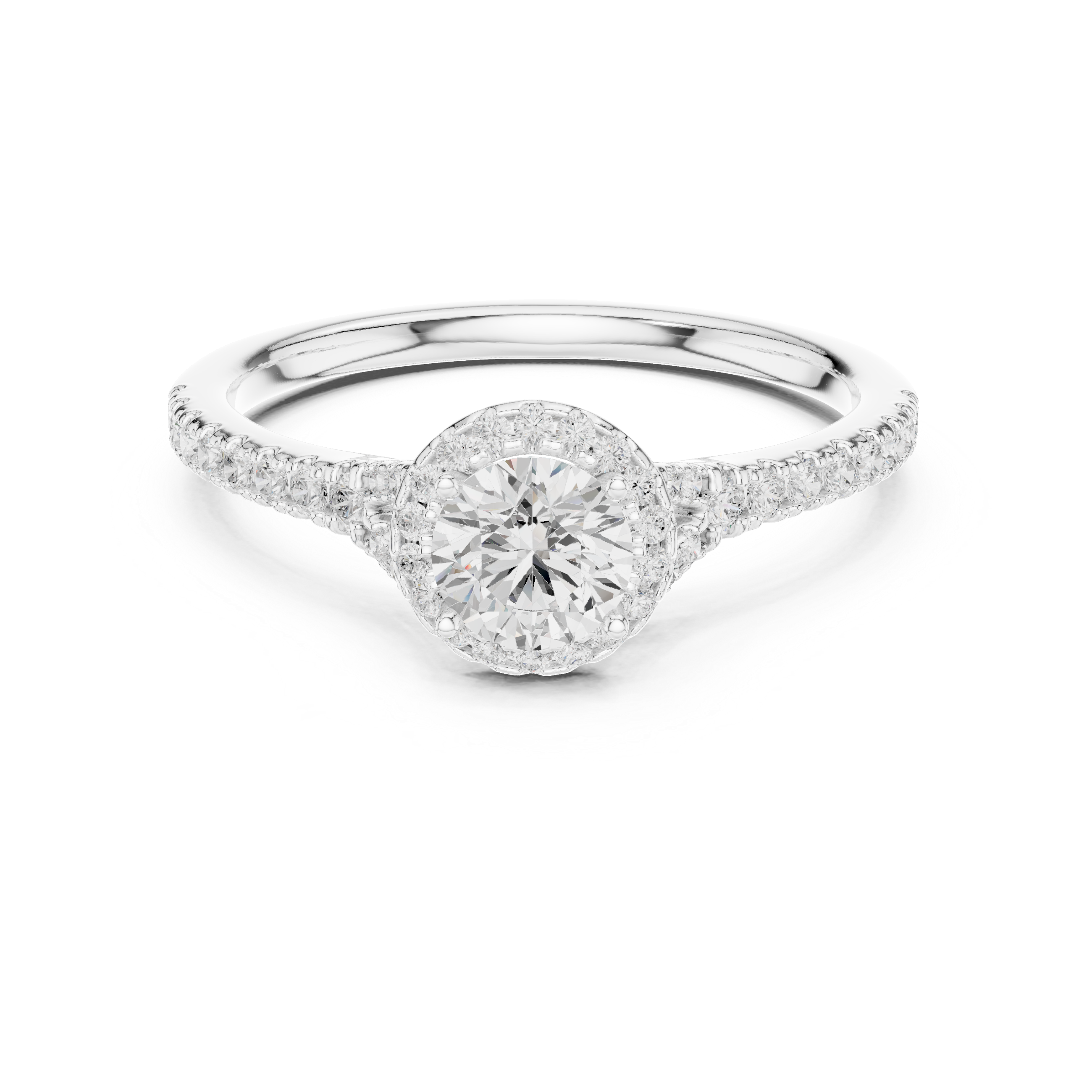 Timeless Halo Round Cut Diamond Ring for Her