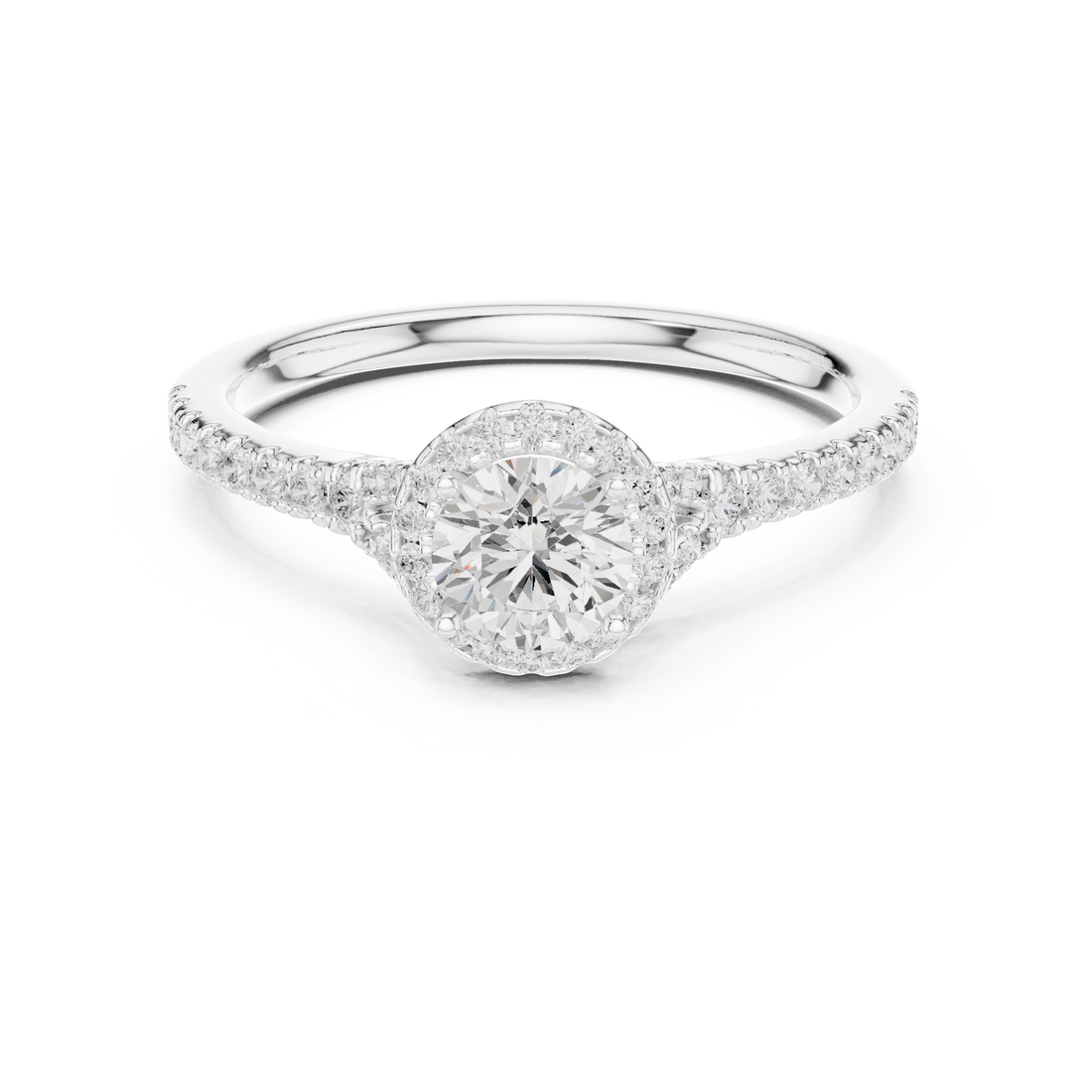 Timeless Halo Round Cut Diamond Ring for Her