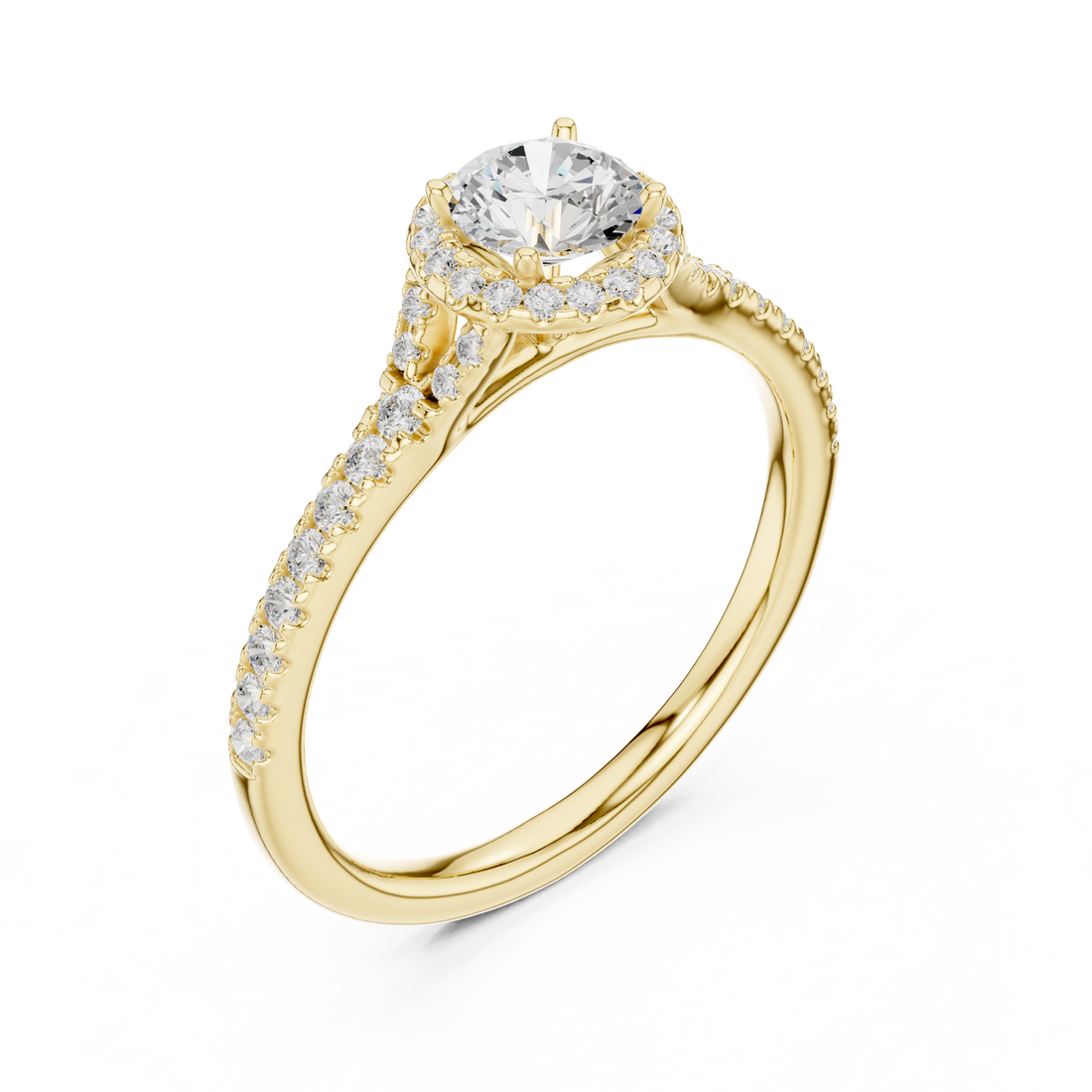 Timeless Halo Round Cut Diamond Ring for Her