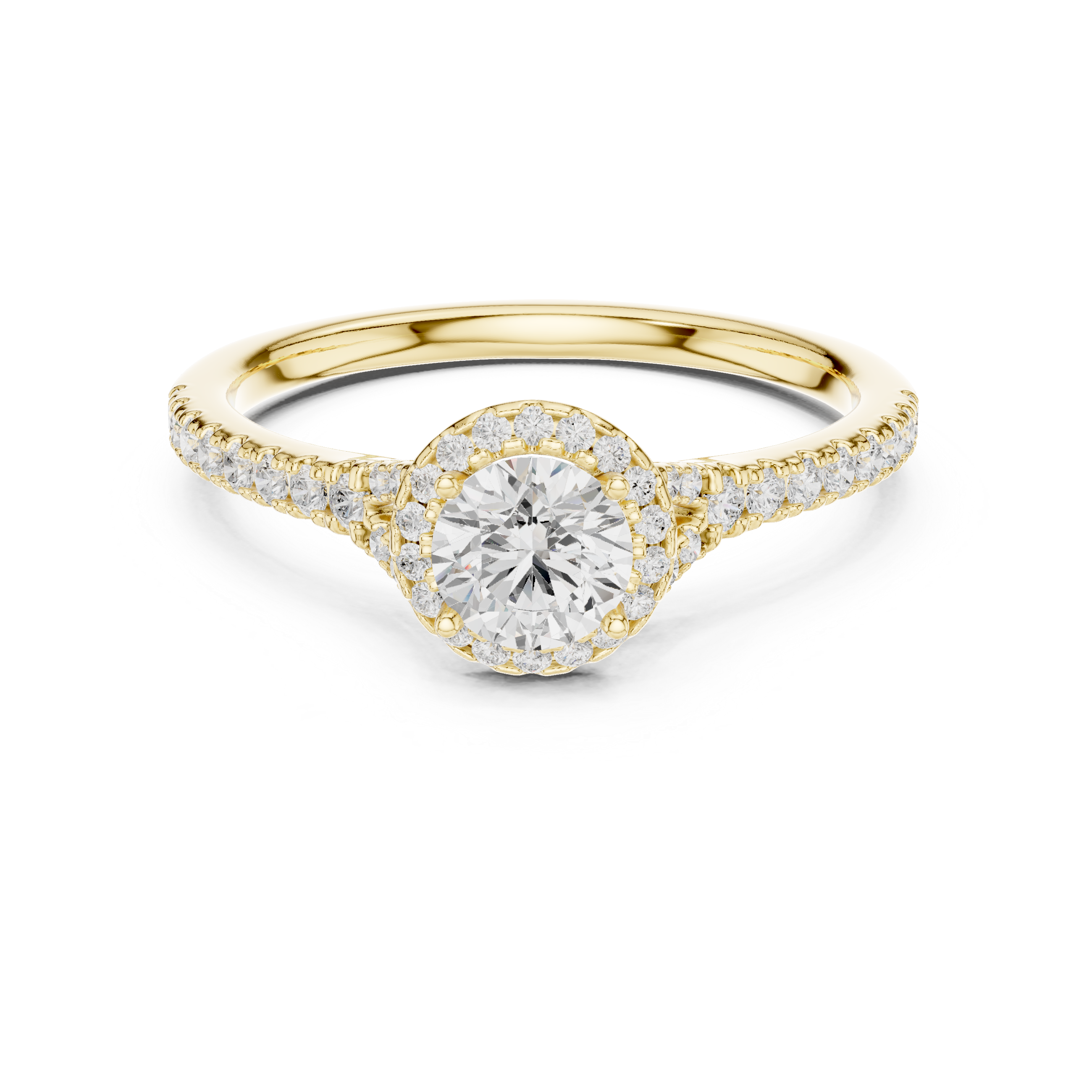 Timeless Halo Round Cut Diamond Ring for Her
