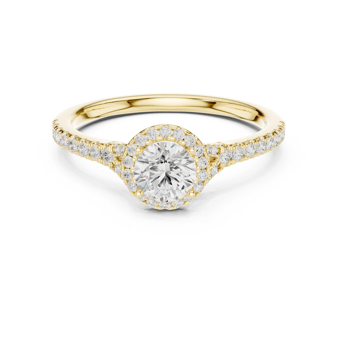 Timeless Halo Round Cut Diamond Ring for Her