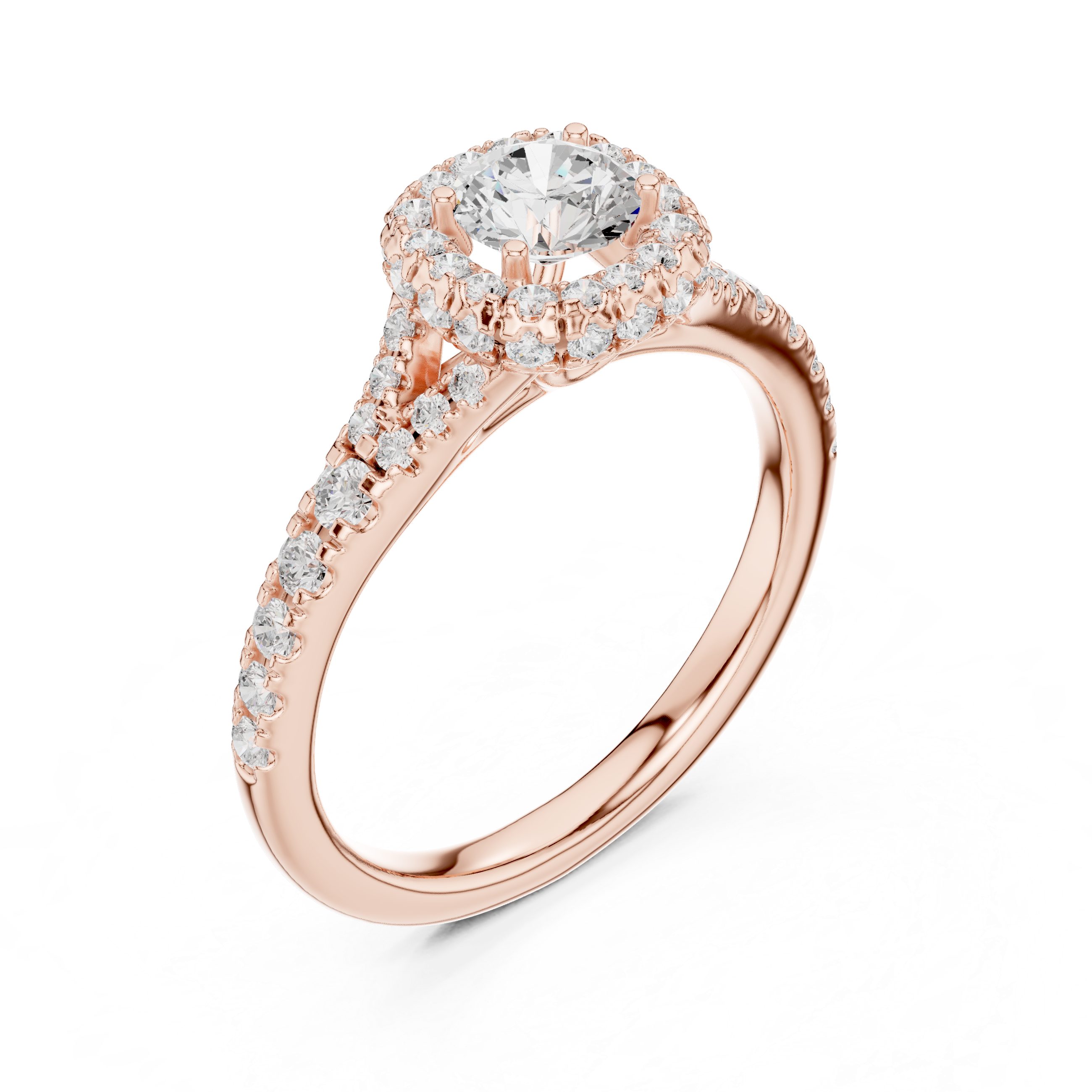 Vintage-Inspired Hidden Halo Diamond Ring with Pave Setting