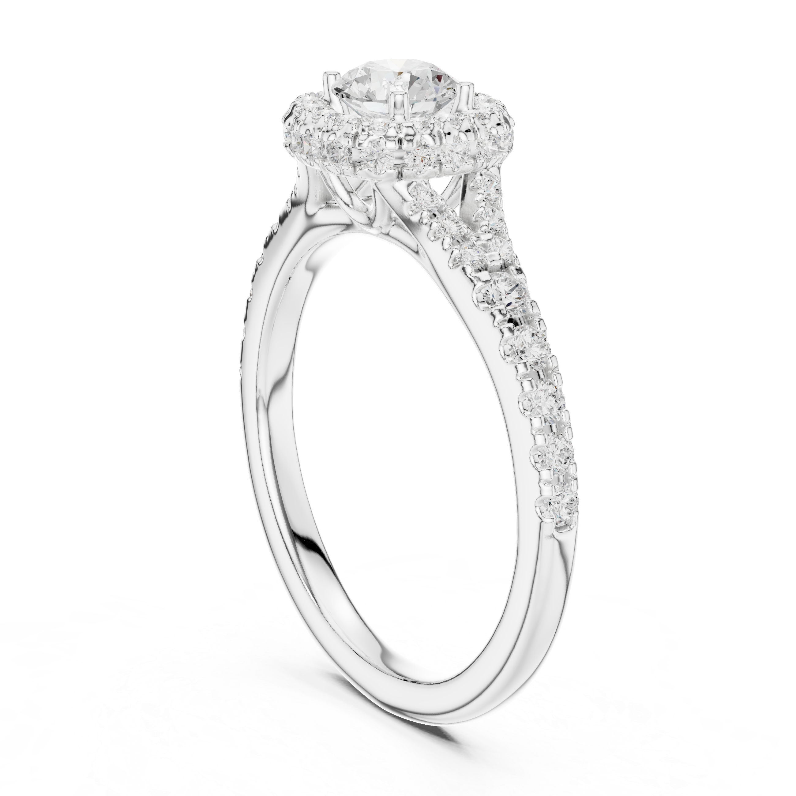 Vintage-Inspired Hidden Halo Diamond Ring with Pave Setting