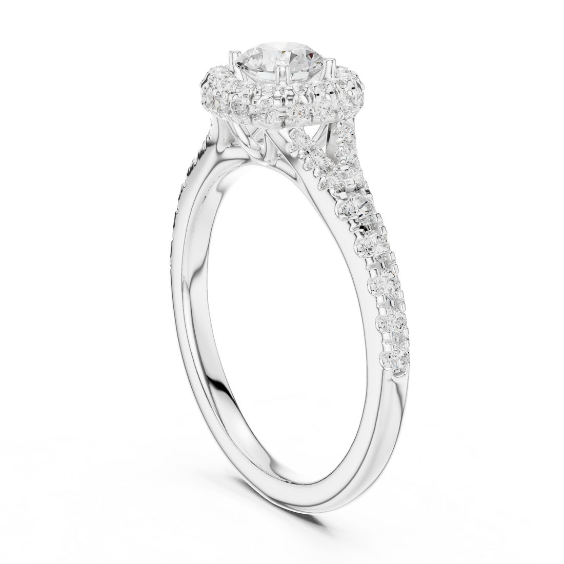 Vintage-Inspired Hidden Halo Diamond Ring with Pave Setting
