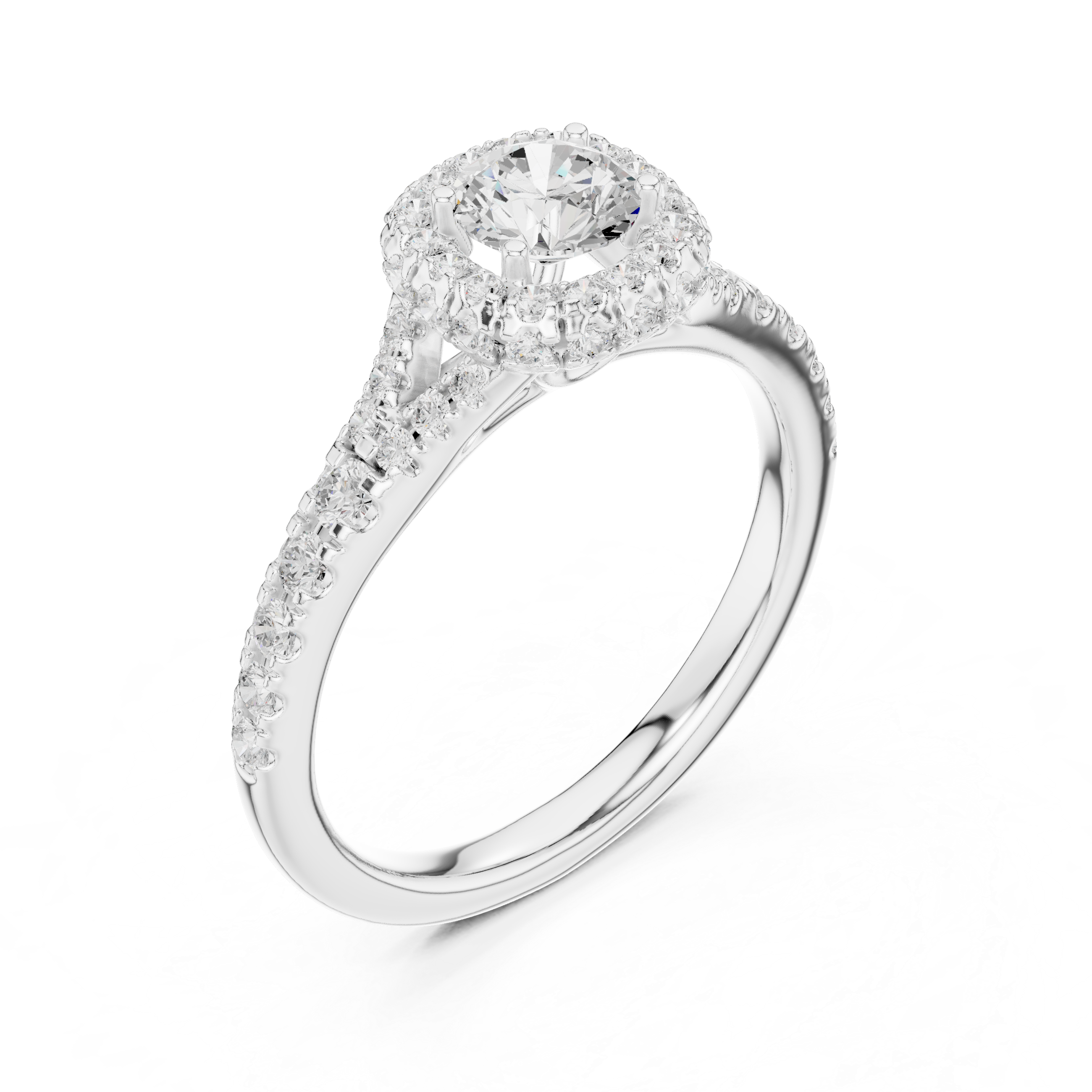 Vintage-Inspired Hidden Halo Diamond Ring with Pave Setting