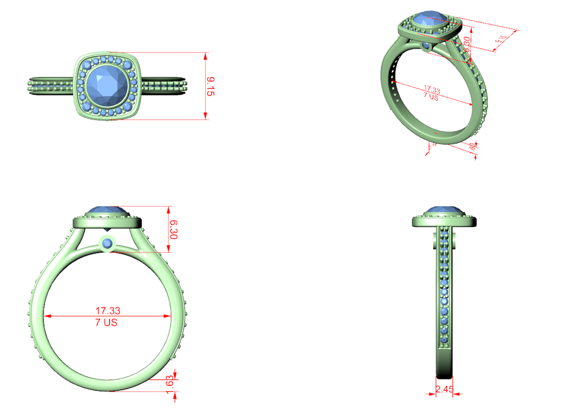 Contemporary Gold Halo Ring with Bezel Set Center Stone