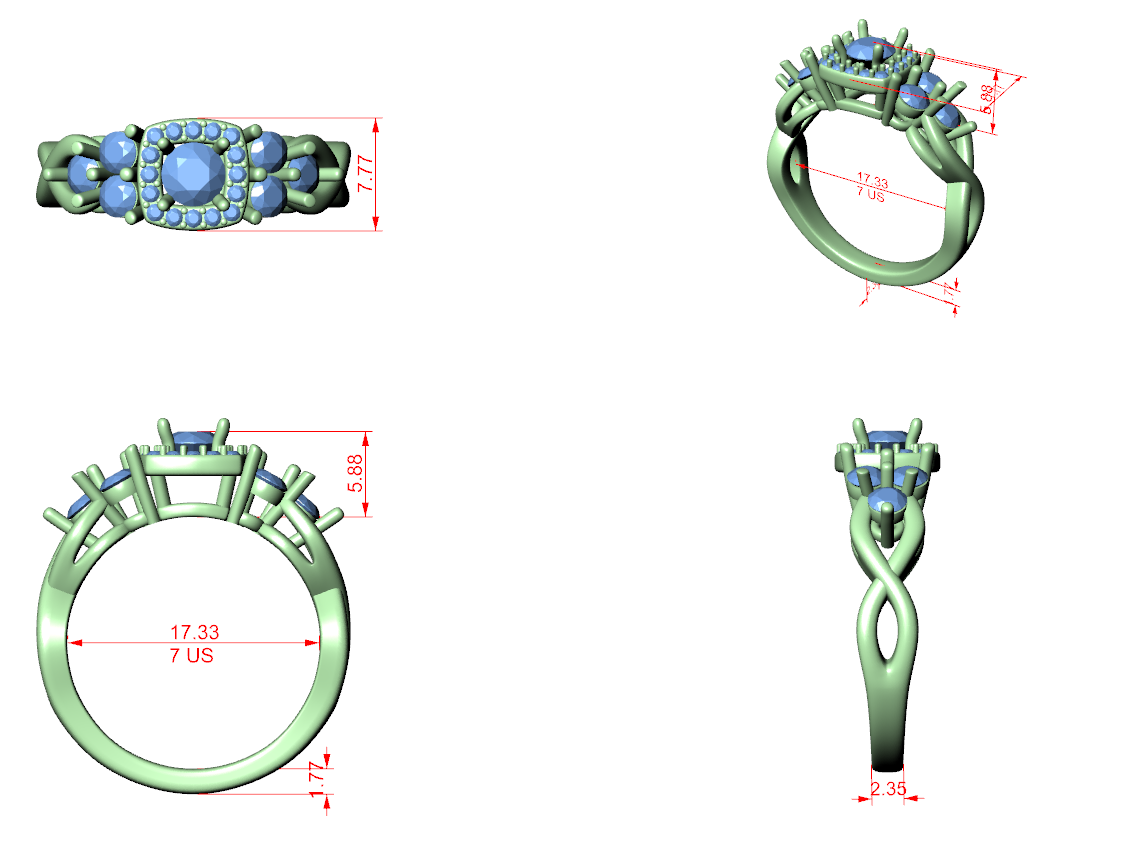 Infinity Loop Halo Diamond Ring with Micro Pave Band