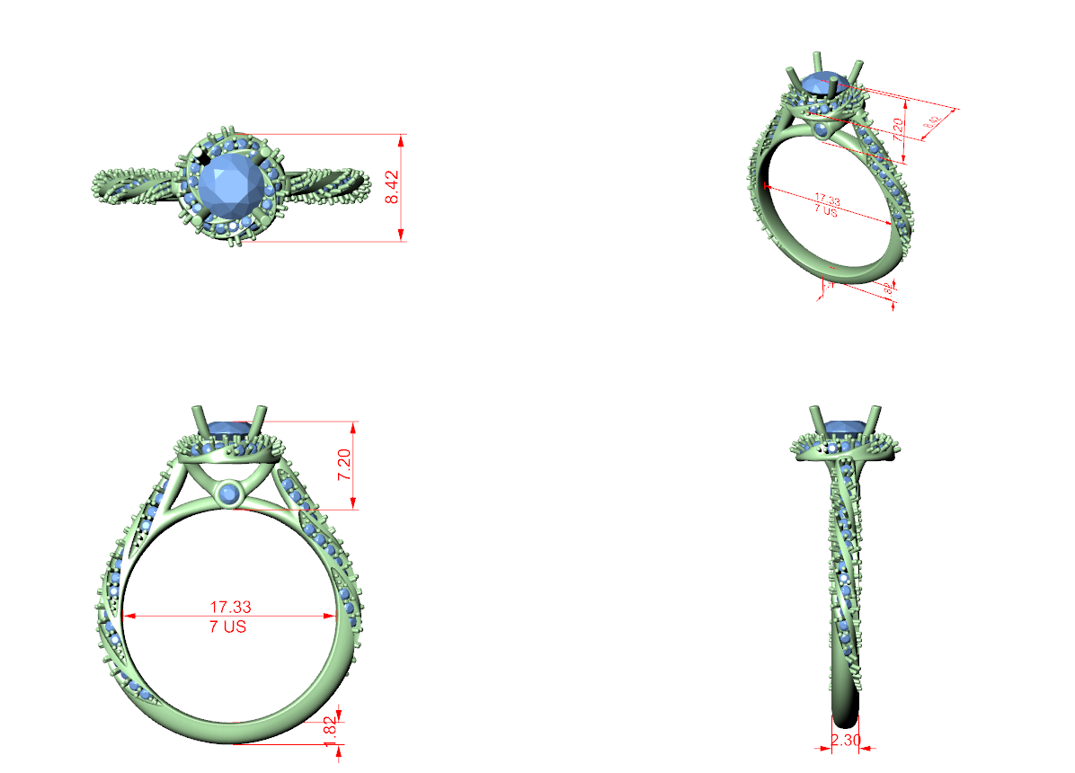 Luxury Infinity Twist Halo Ring with Round Cut Center Stone