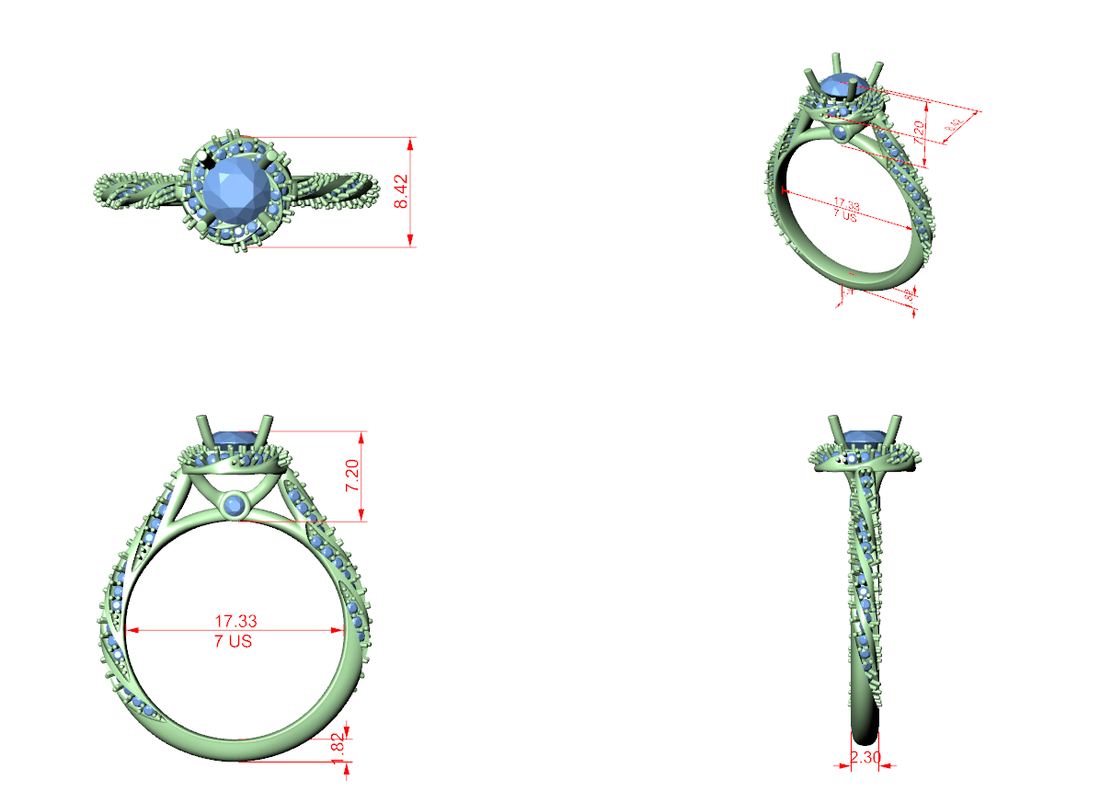 Luxury Infinity Twist Halo Ring with Round Cut Center Stone