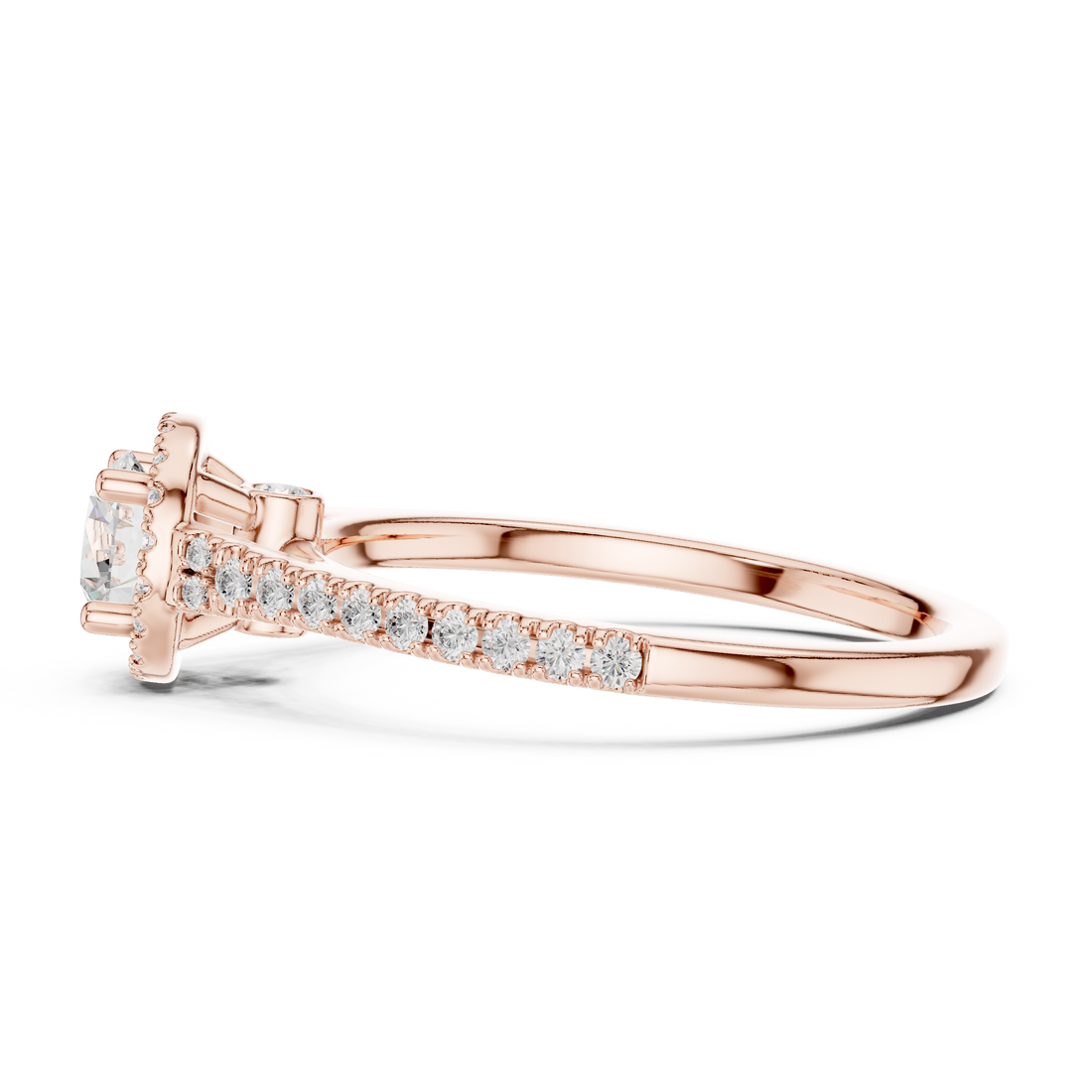 Premium Halo Round Diamond Ring with Elegant Pave Setting