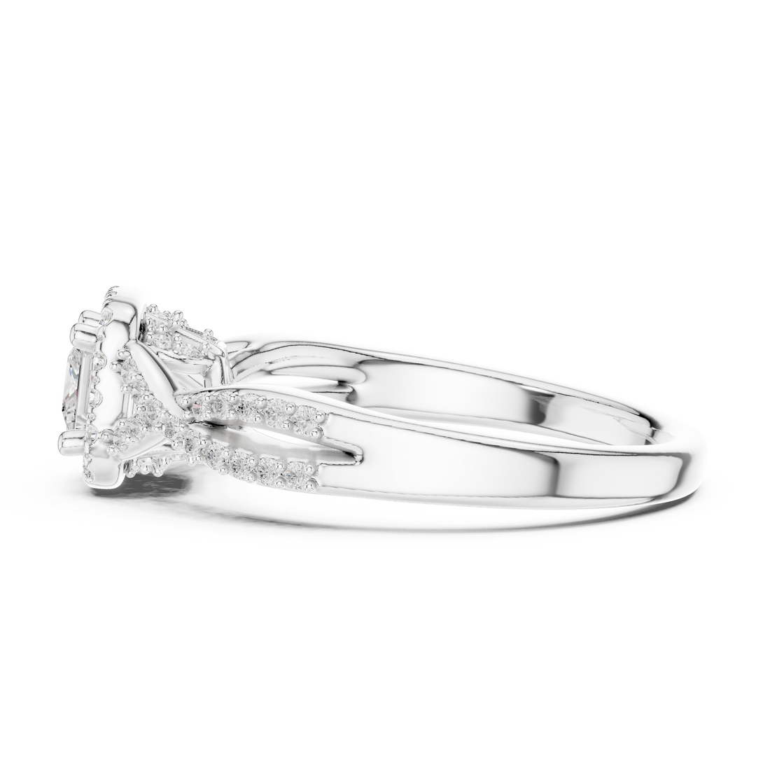 Premium Princess Cut Halo Ring with Sparkling Diamond Accents