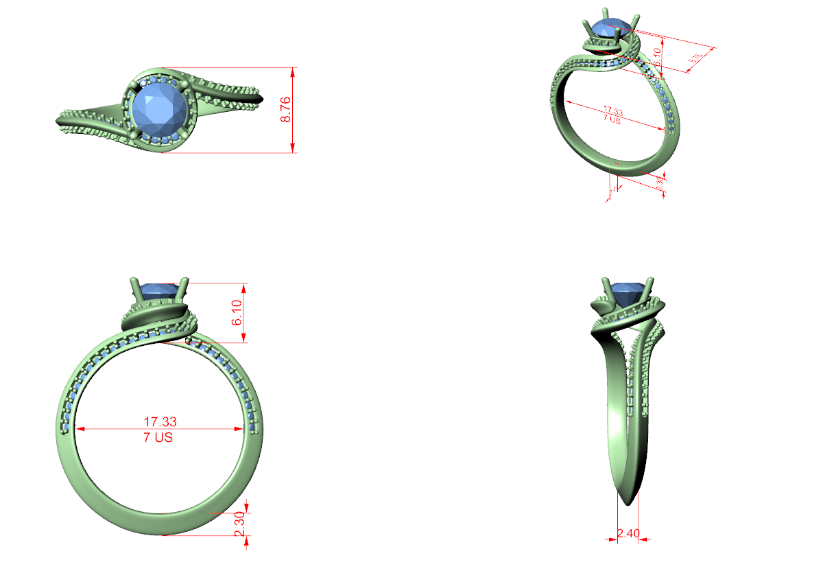 Trendy Twist Halo Diamond Ring with Open Bypass Design