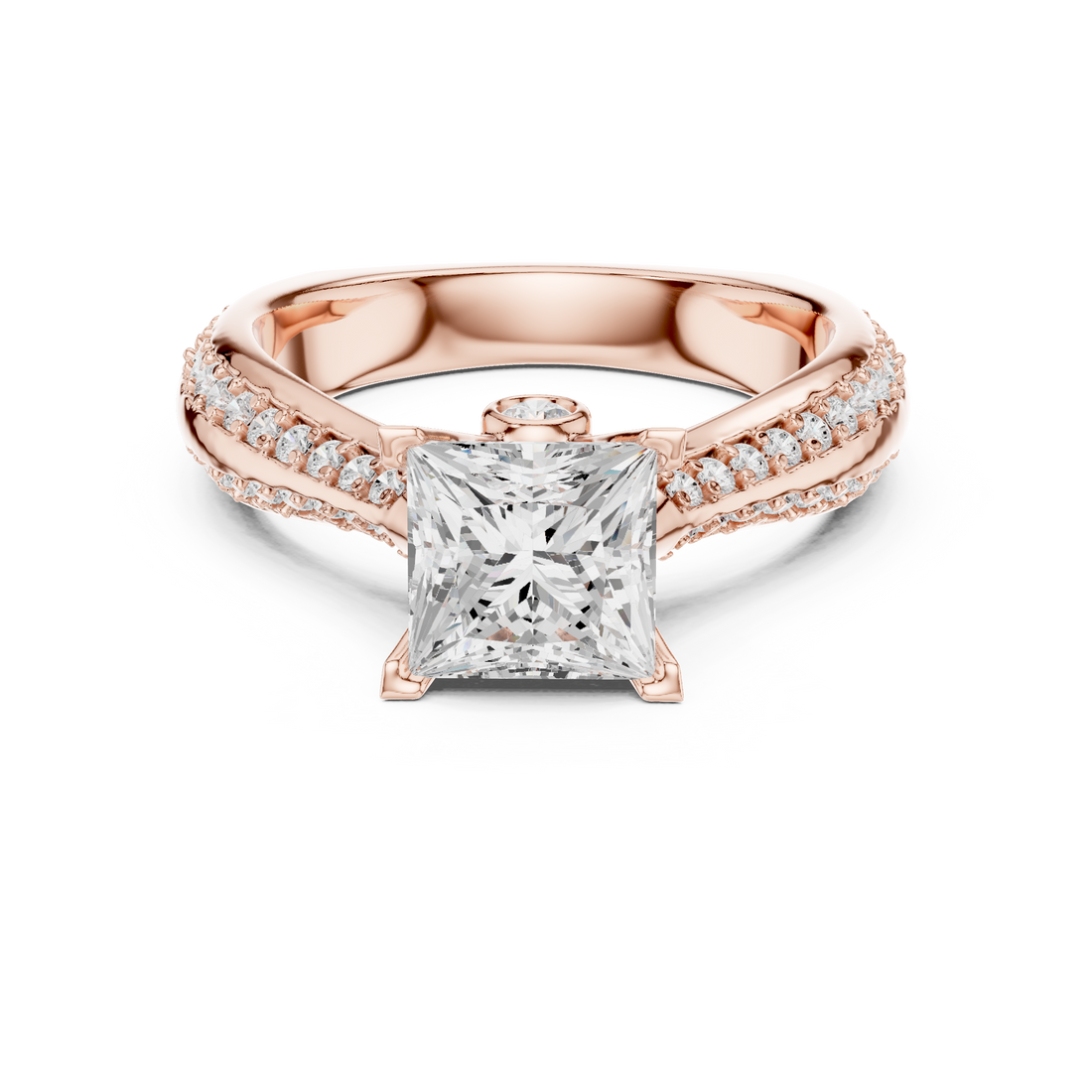 Minimal Yet Elegant Princess Diamond Ring With Designer Band
