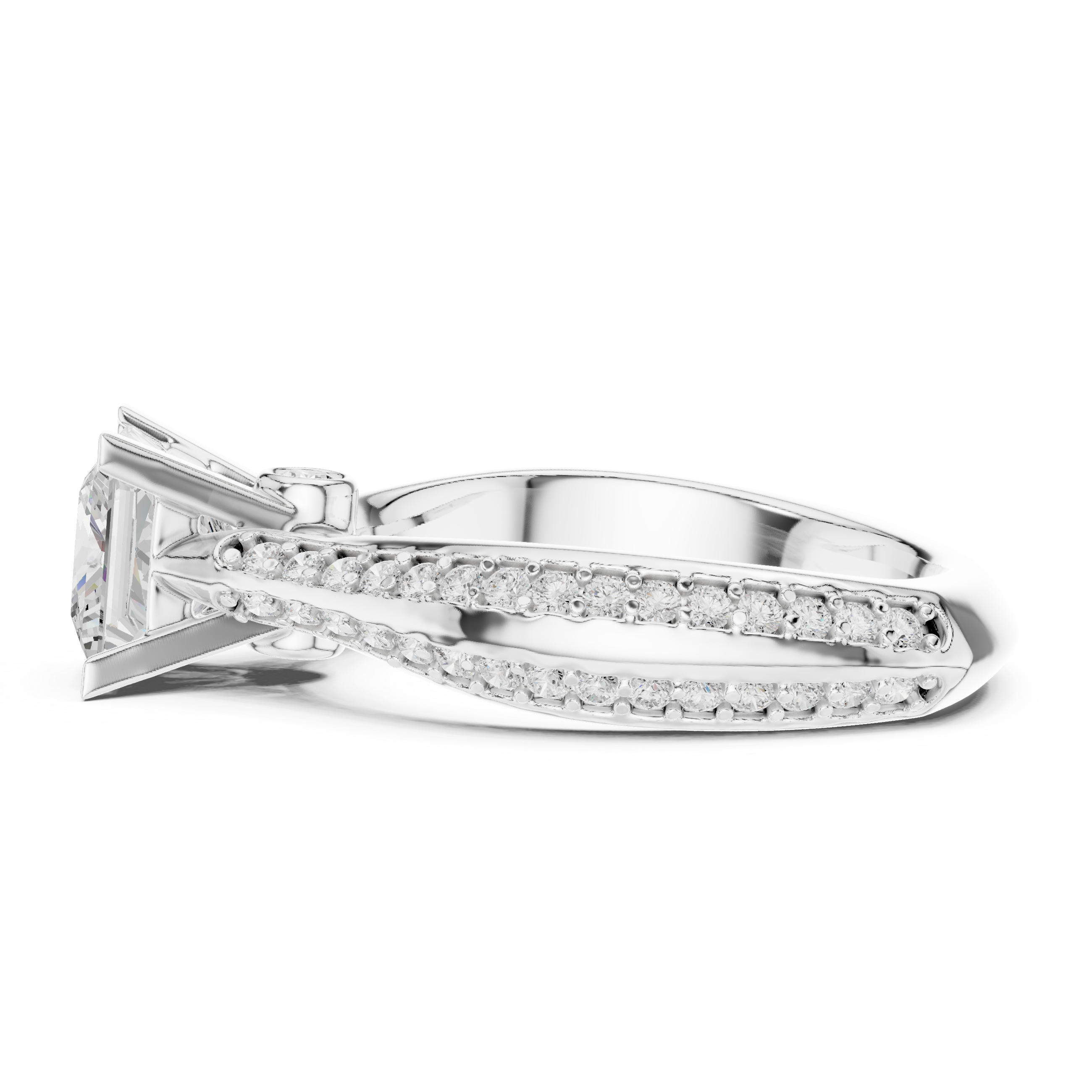 Minimal Yet Elegant Princess Diamond Ring With Designer Band